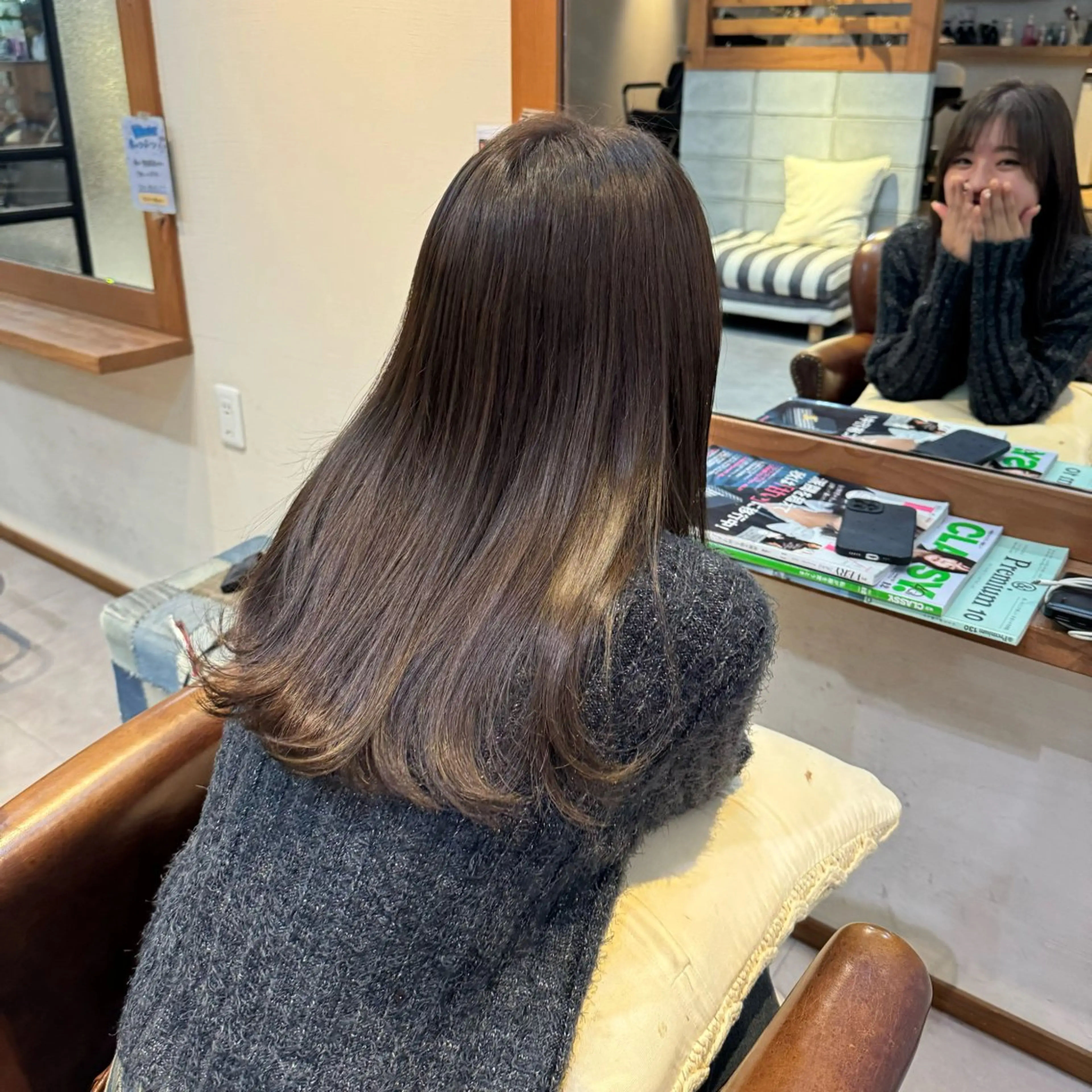 カラー 黒髪 ブリーチ 透明感カラー ブリーチなしカラー Revie  hair所属・Hiyori/透明感 /ボブ/矢場町のヘアスタイル