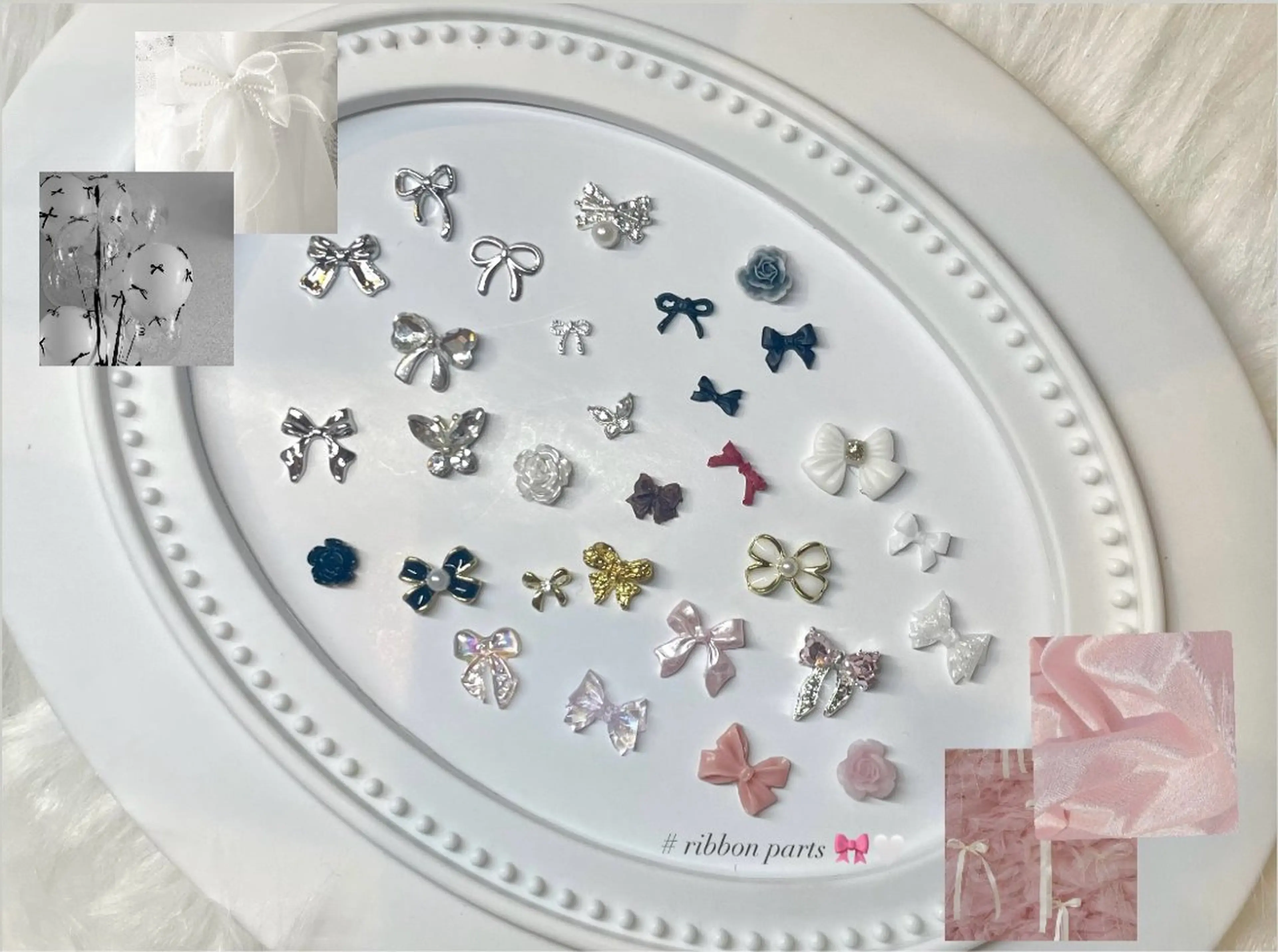 ネイル ワンカラーネイル リボン ハンドネイル エミラボーテ 心斎橋店所属・ODA HIMARIのネイルデザイン