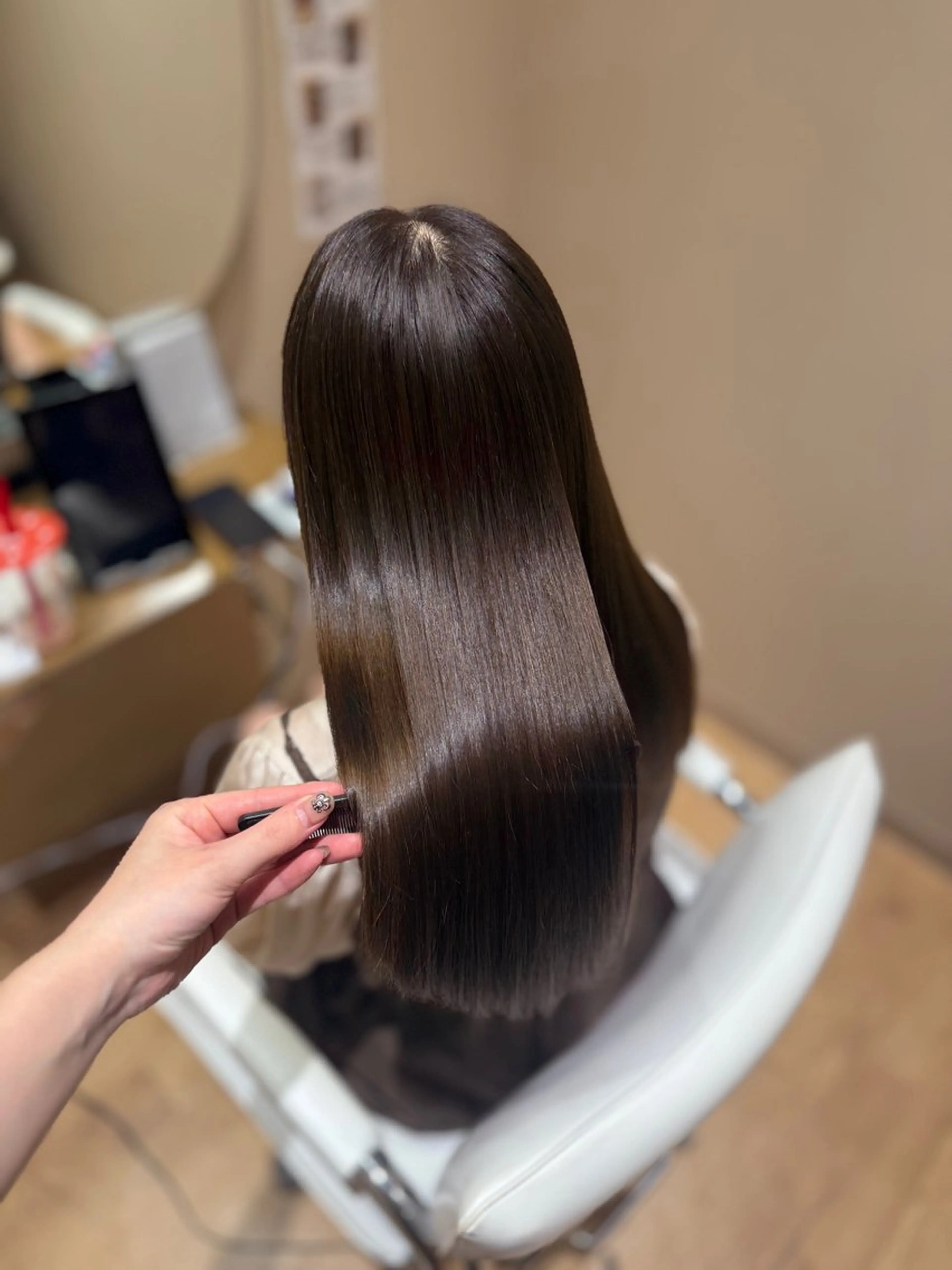 ロング 縮毛矯正 カット 縮毛矯正 トリートメント 岡嶋乃愛/layer cut🌈南船橋のヘアスタイル