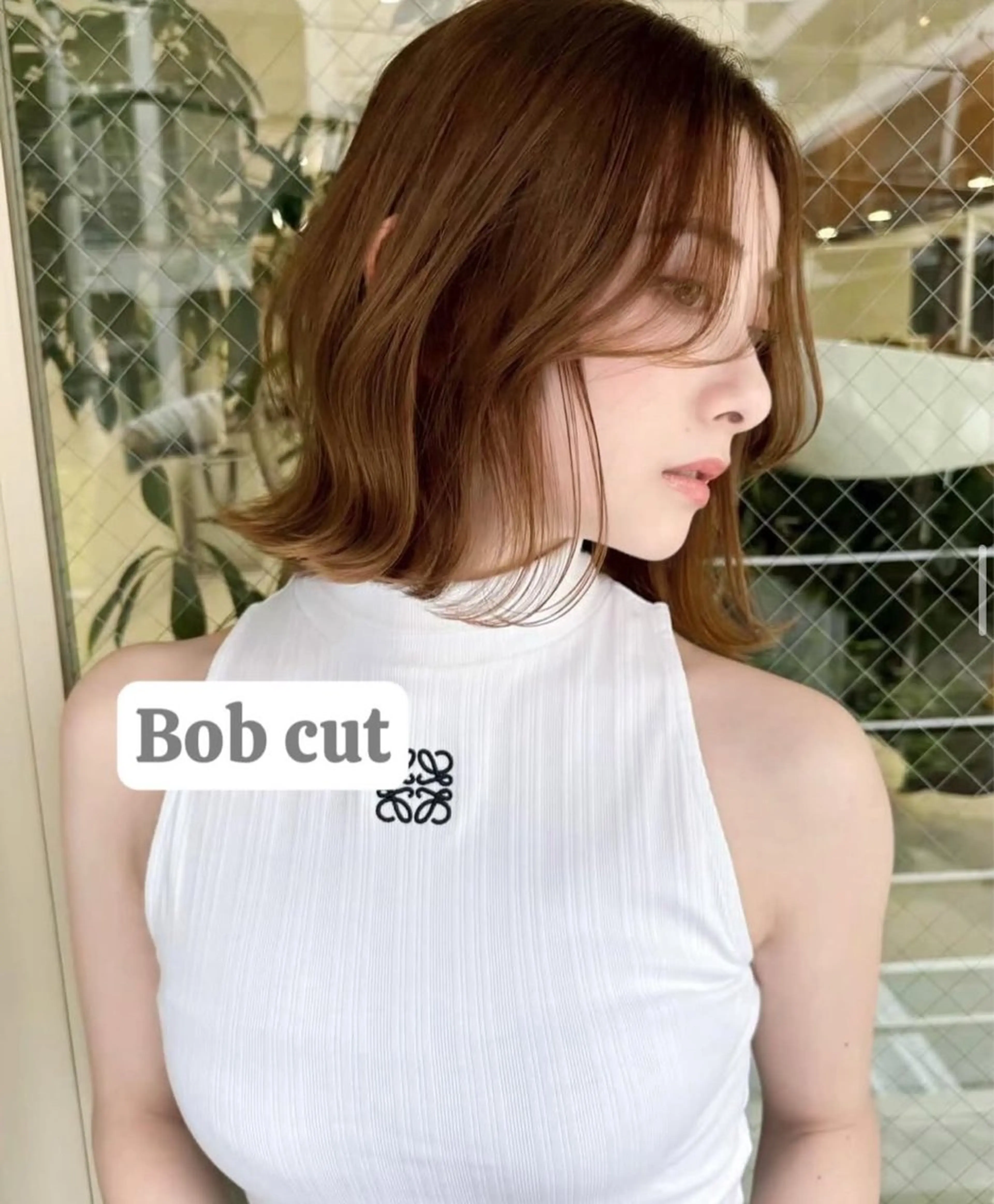 ミディアム ショートボブ ボブ 髪質改善 レイヤーカット トリートメント カット ヘアカラー 市毛 結菜のヘアスタイル