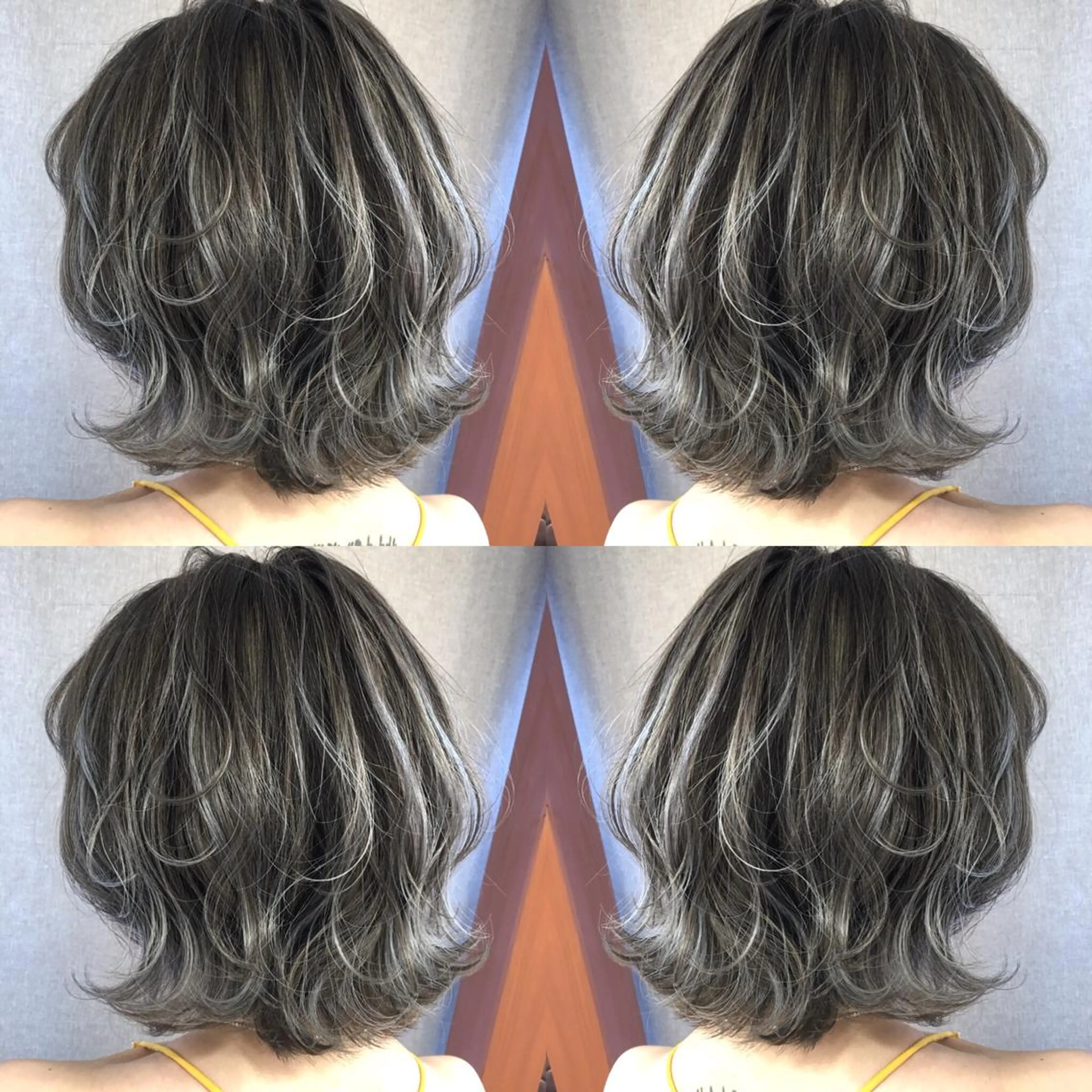 ショート カラー ハイライトカラー シルバー 3Dハイライト ハイライト ヘアカラー トリートメント 井上 一平のヘアスタイル