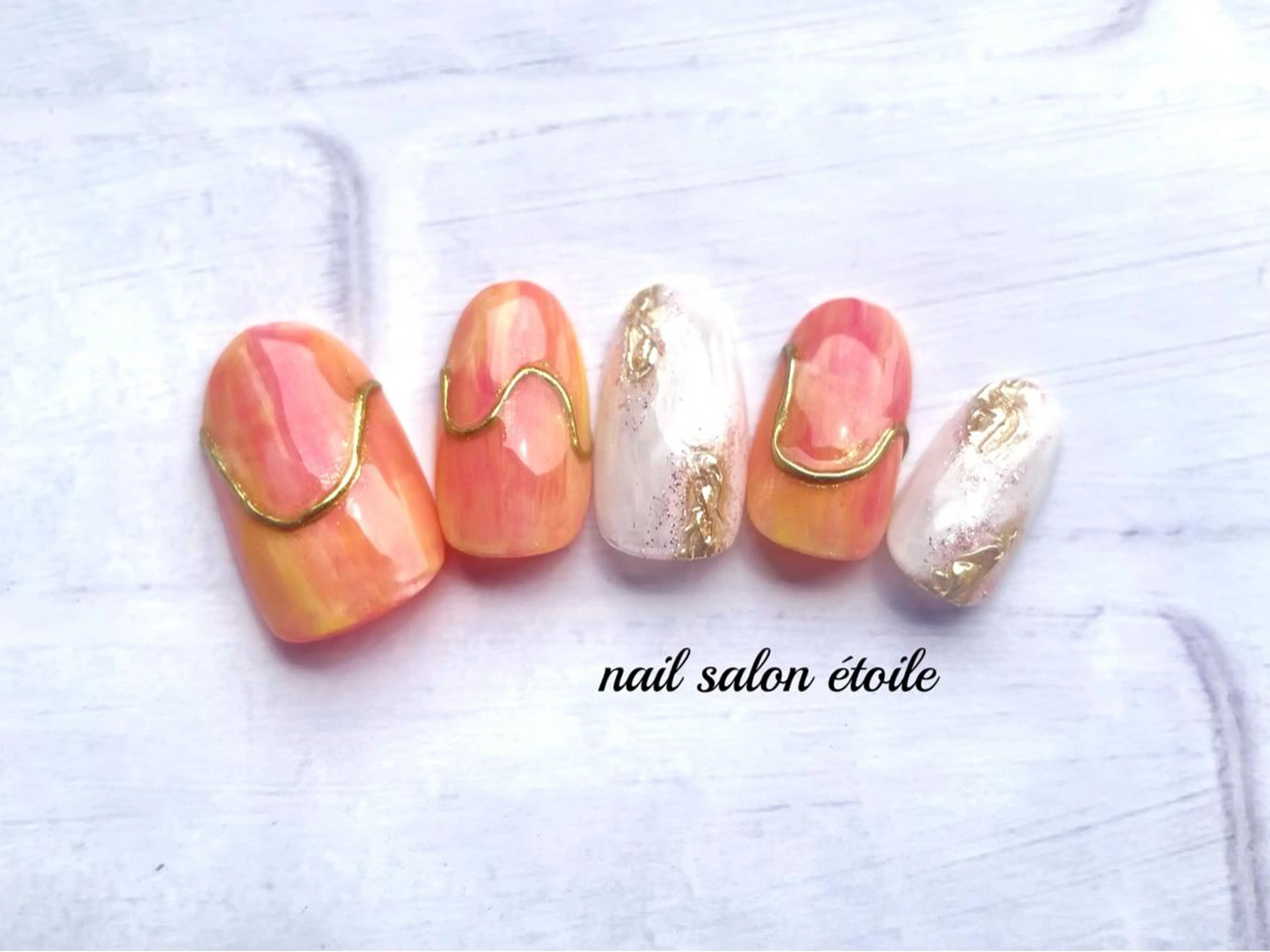 ネイル ジェルネイル 大理石ネイル(マーブル) ニュアンスネイル ピンク 春ネイル ハンドネイル nail salon étoileのネイルデザイン