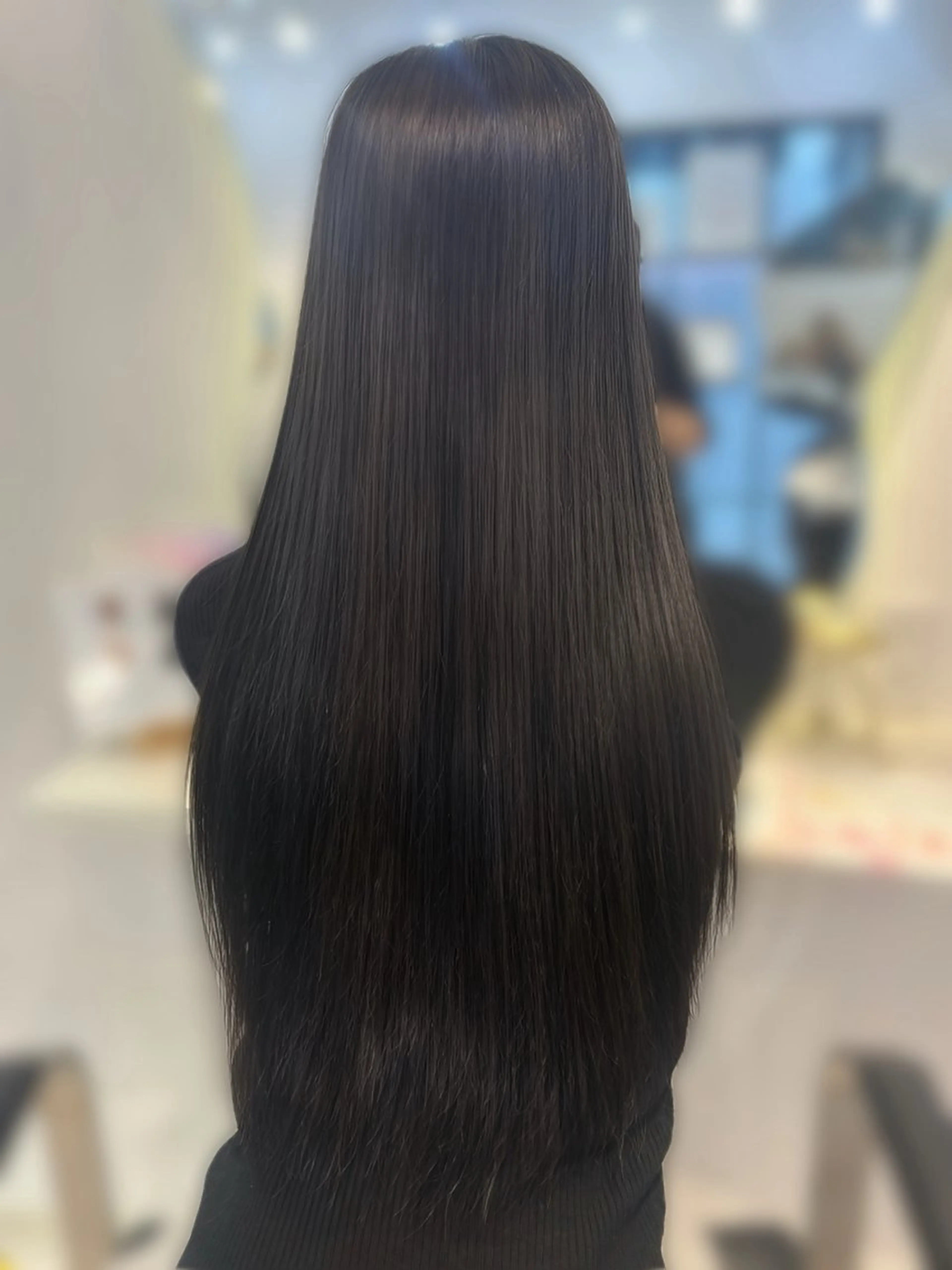 ロング カラー 黒髪 ヘアカラー みらい🖤ブリーチ 縮毛矯正モデル募集のヘアスタイル