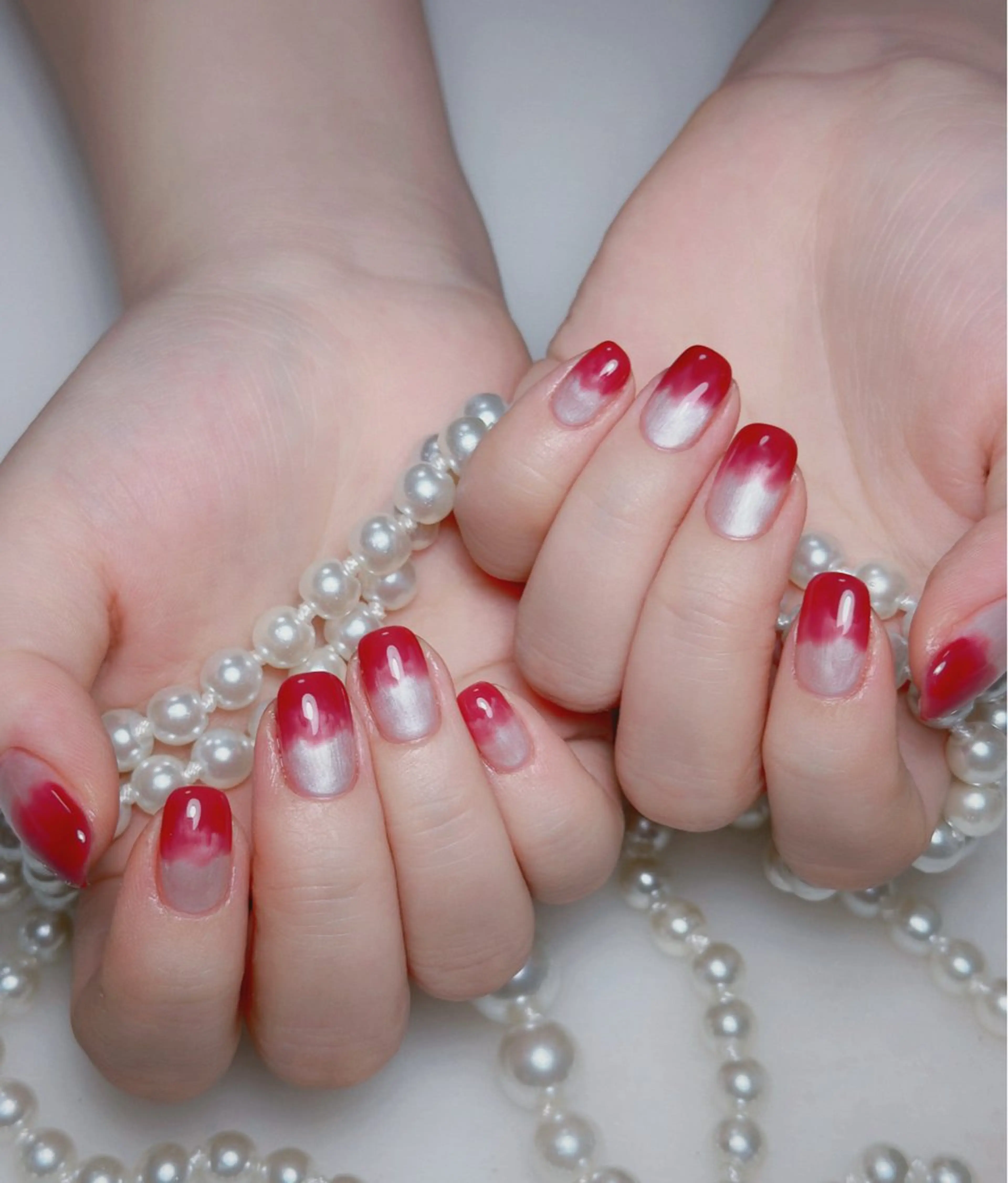 ネイル オーロラネイル 長さ出し フットネイル 韓国ネイル ラメ(グリッター) 👍thumbs up nail👍のネイルデザイン