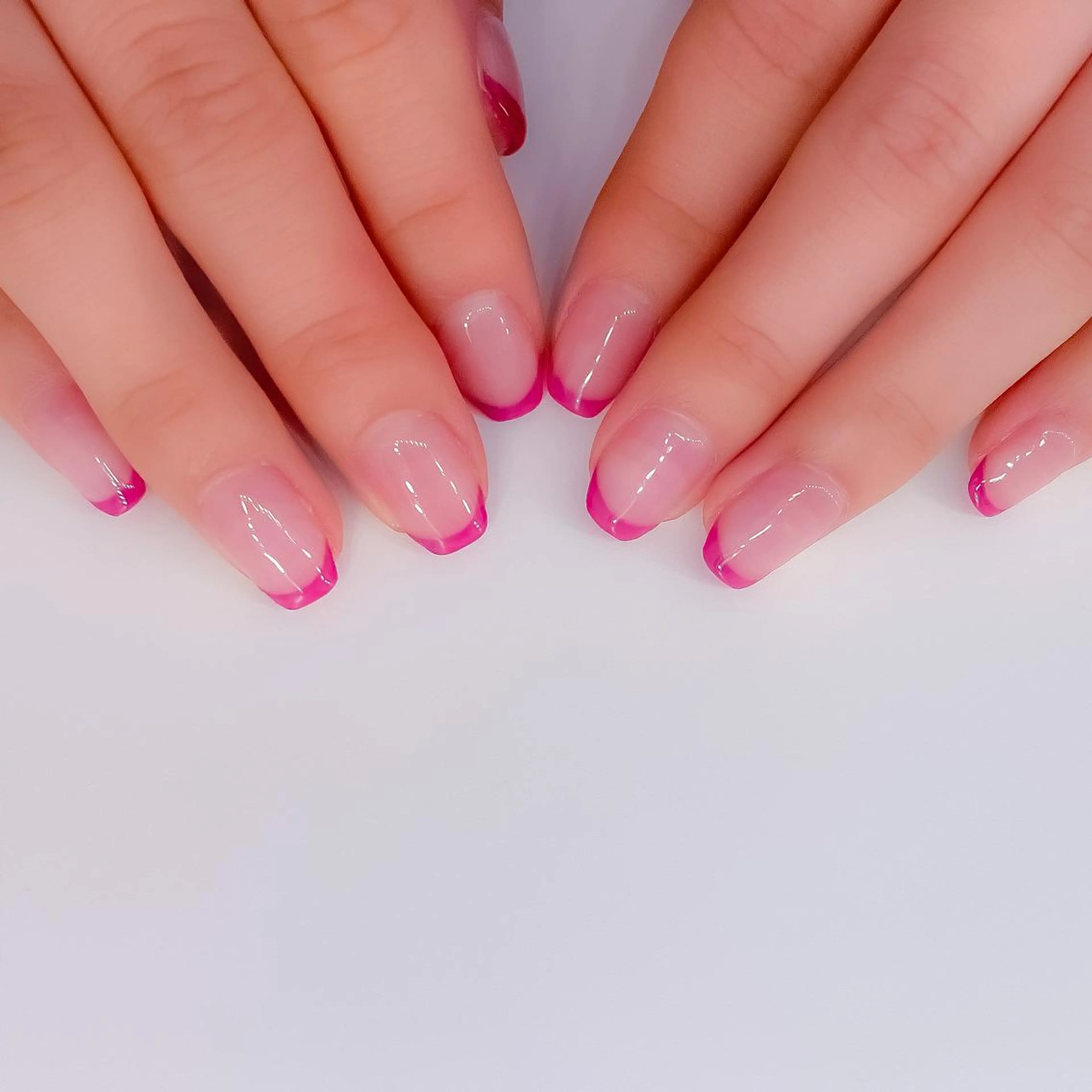 ネイル フレンチネイル ピンク パープル mew mew kotomiのネイルデザイン