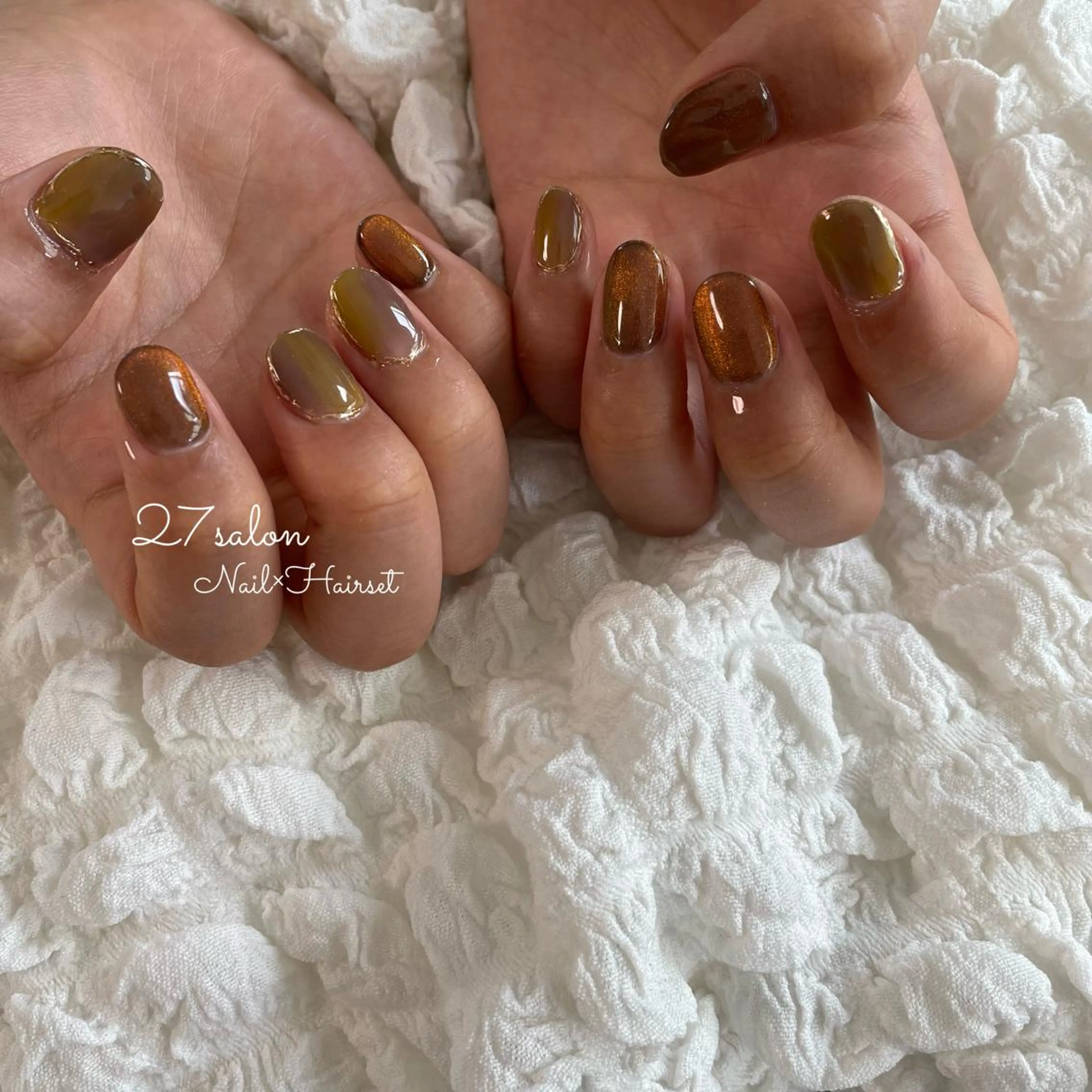 ネイル マグネットネイル ニュアンスネイル 27salon yuinaのネイルデザイン