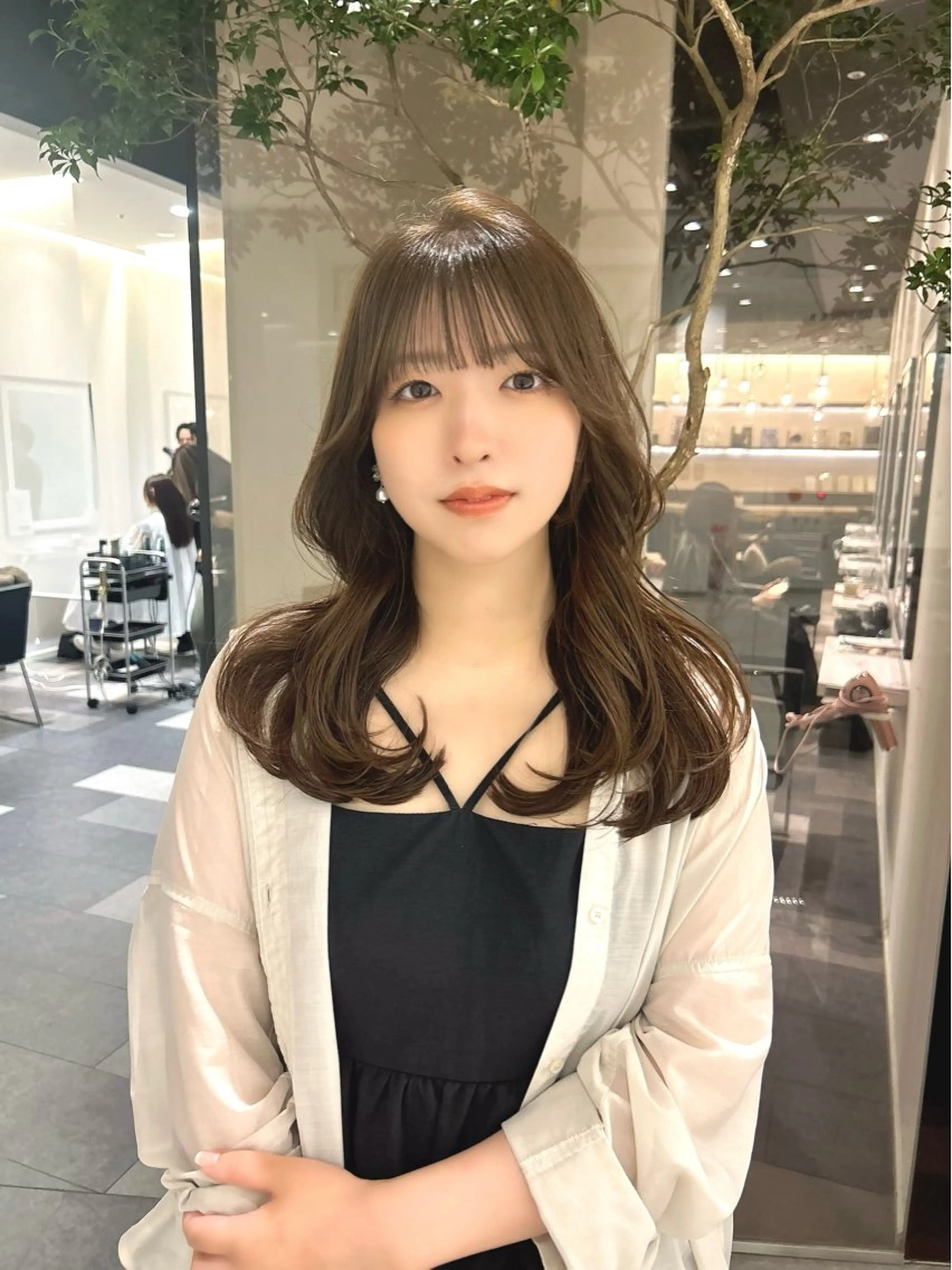 ロング カラー ベージュカラー ブリーチ ブリーチなしカラー シアーベージュ ボブ 美髪矯正/ 伊藤 更のヘアスタイル