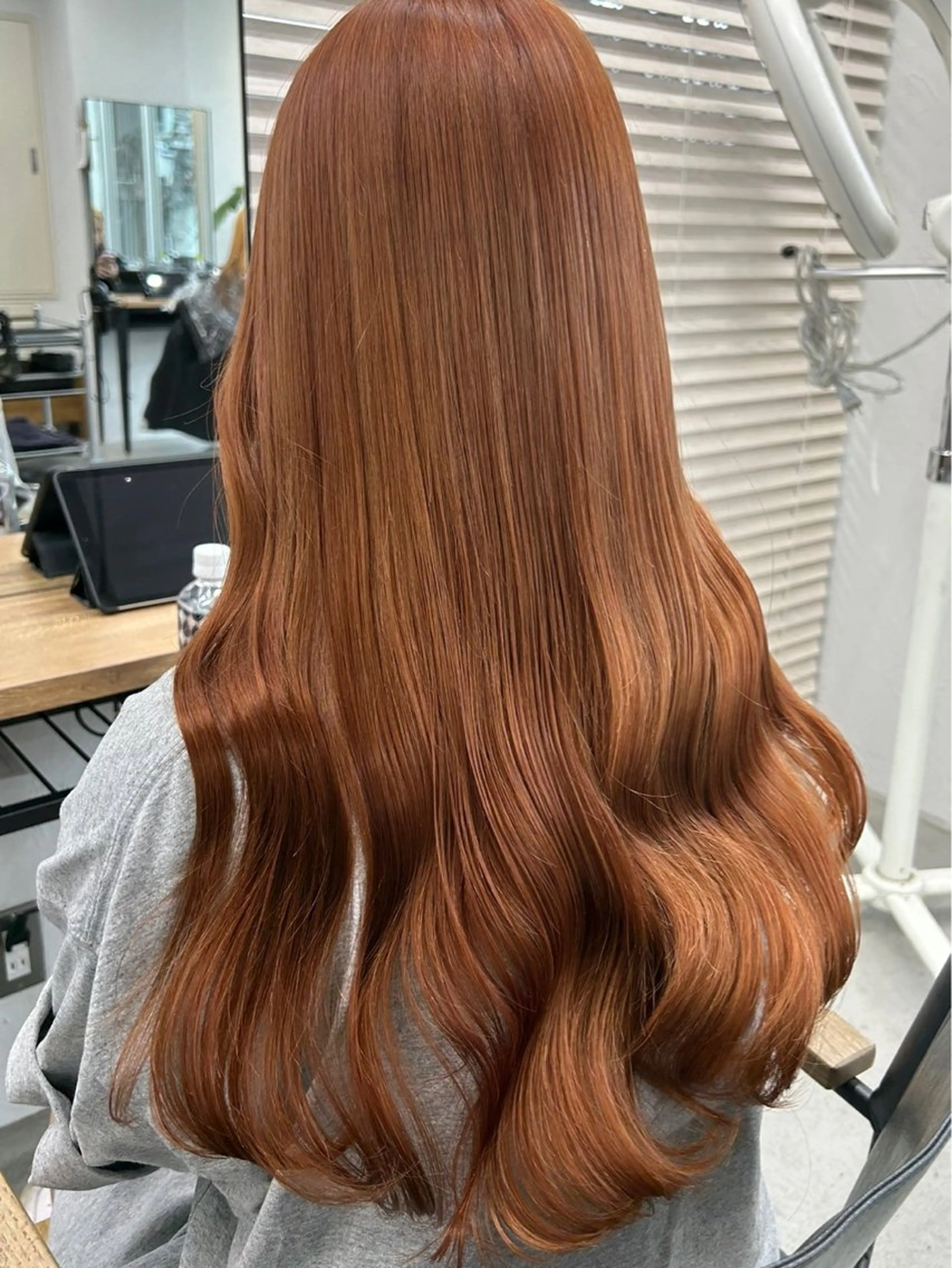 ロング カラー ヘアアレンジ ベージュカラー オレンジ オレンジベージュ ヘアカラー トリートメント 韓国/ハイトーン/ ボブ🎀MIKU🎀のヘアスタイル