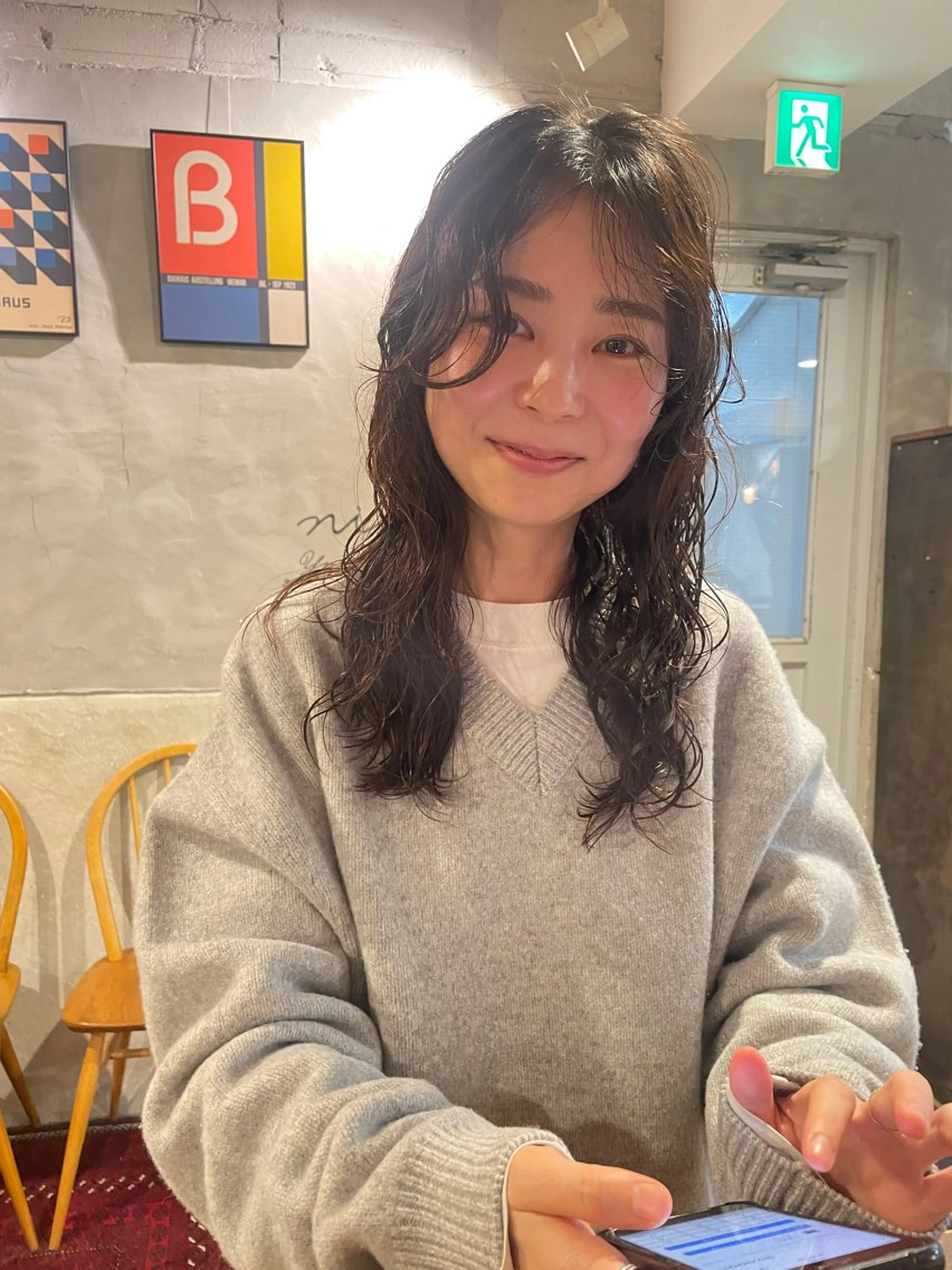 ロング パーマ カット パーマ トリートメント さの あやねのヘアスタイル