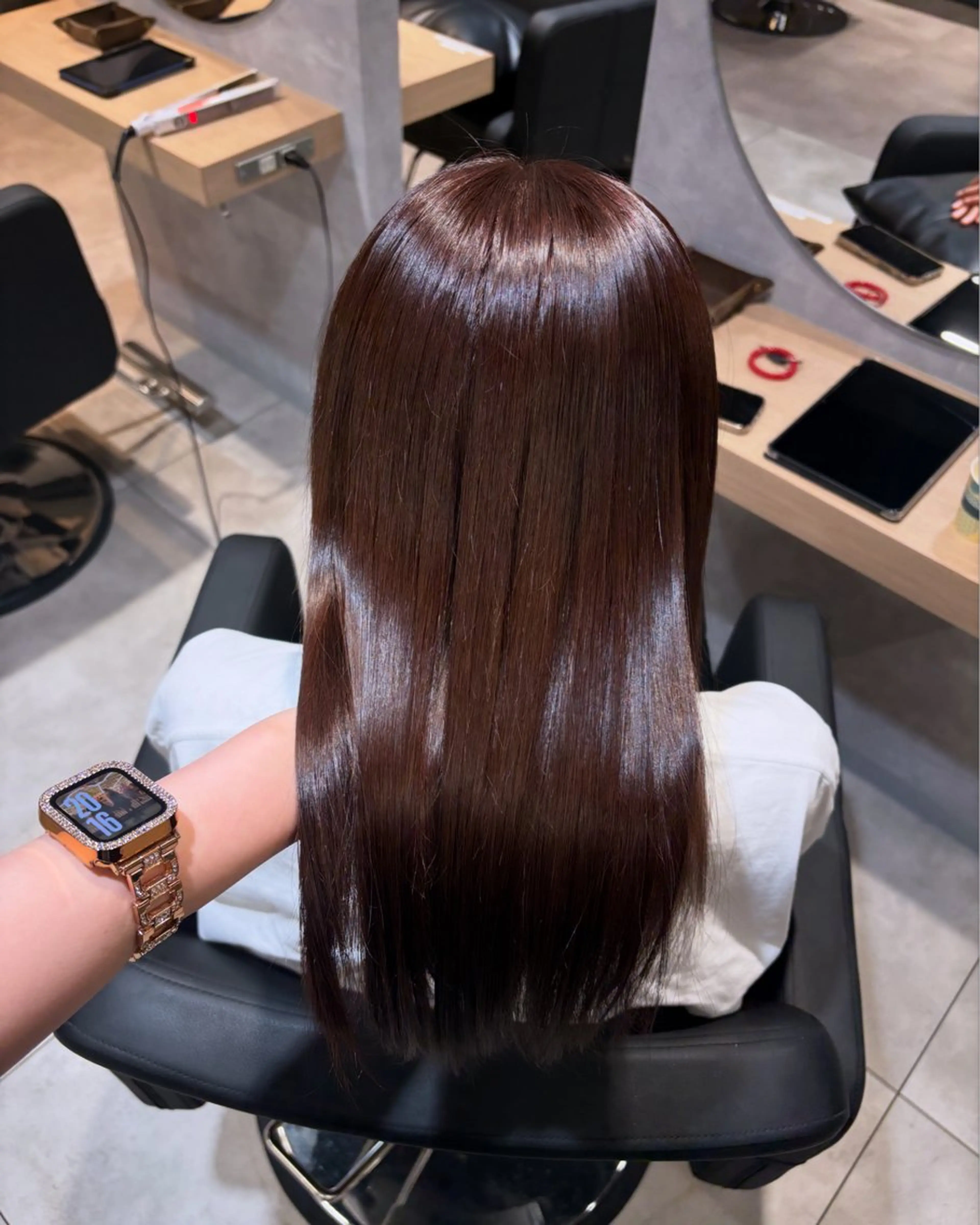 セミロング カラー ピンクカラー mok所属・mok 🫧ayaneのヘアスタイル