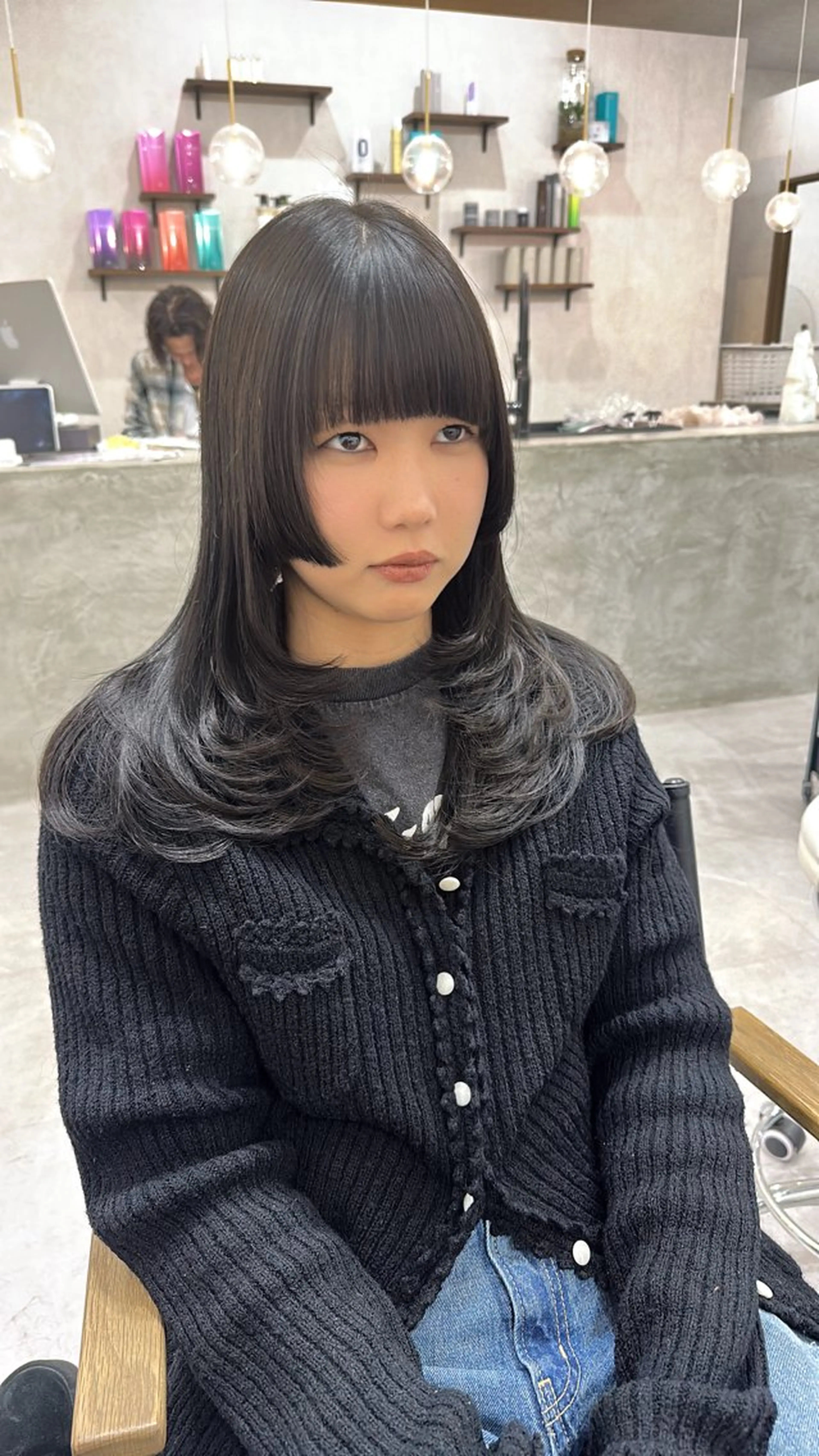 ロング カラー 姫カット レイヤーカット カット ヘアカラー stark 北川珠里のヘアスタイル