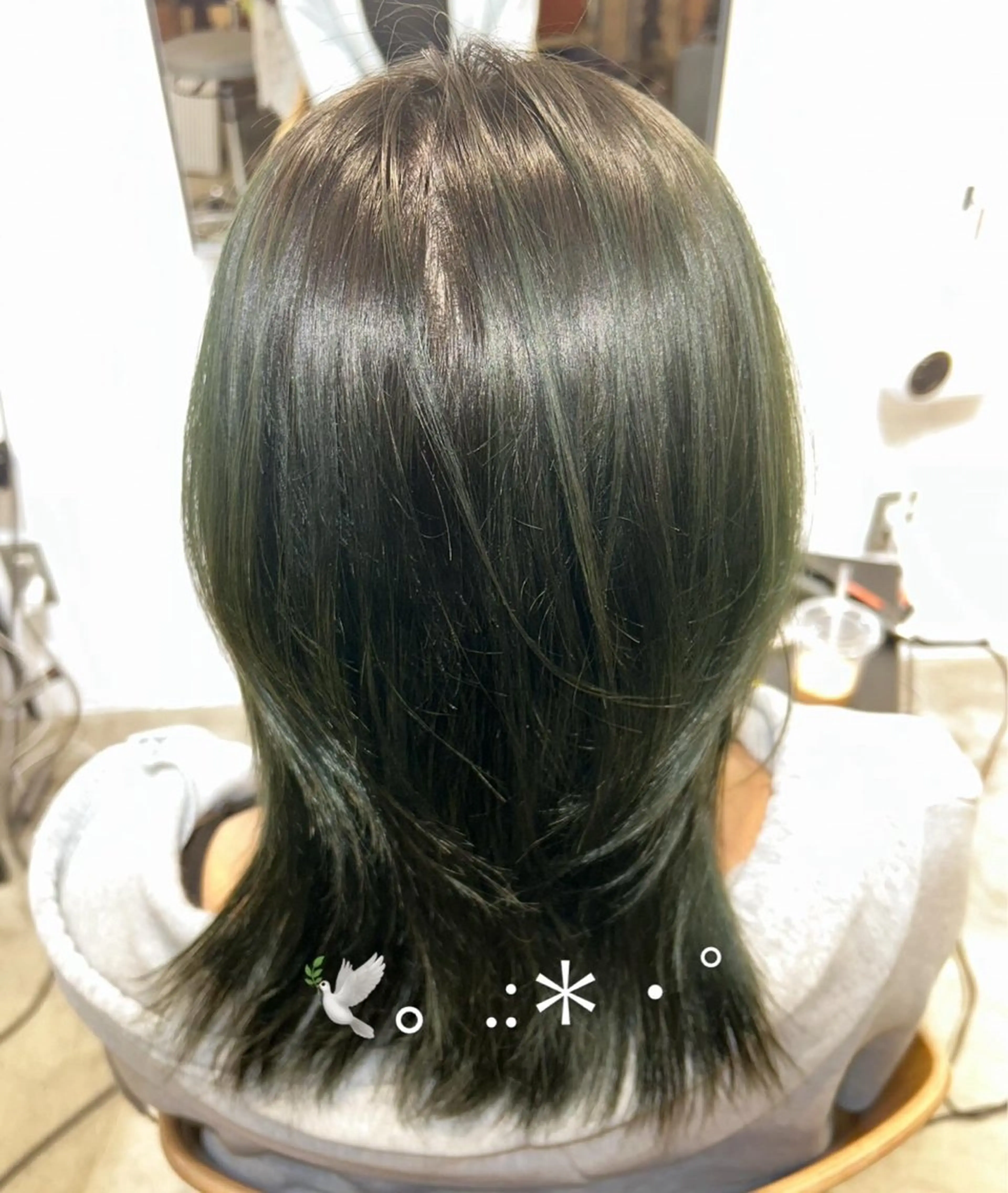 ミディアム ヘアカラー アワタケ リンのヘアスタイル