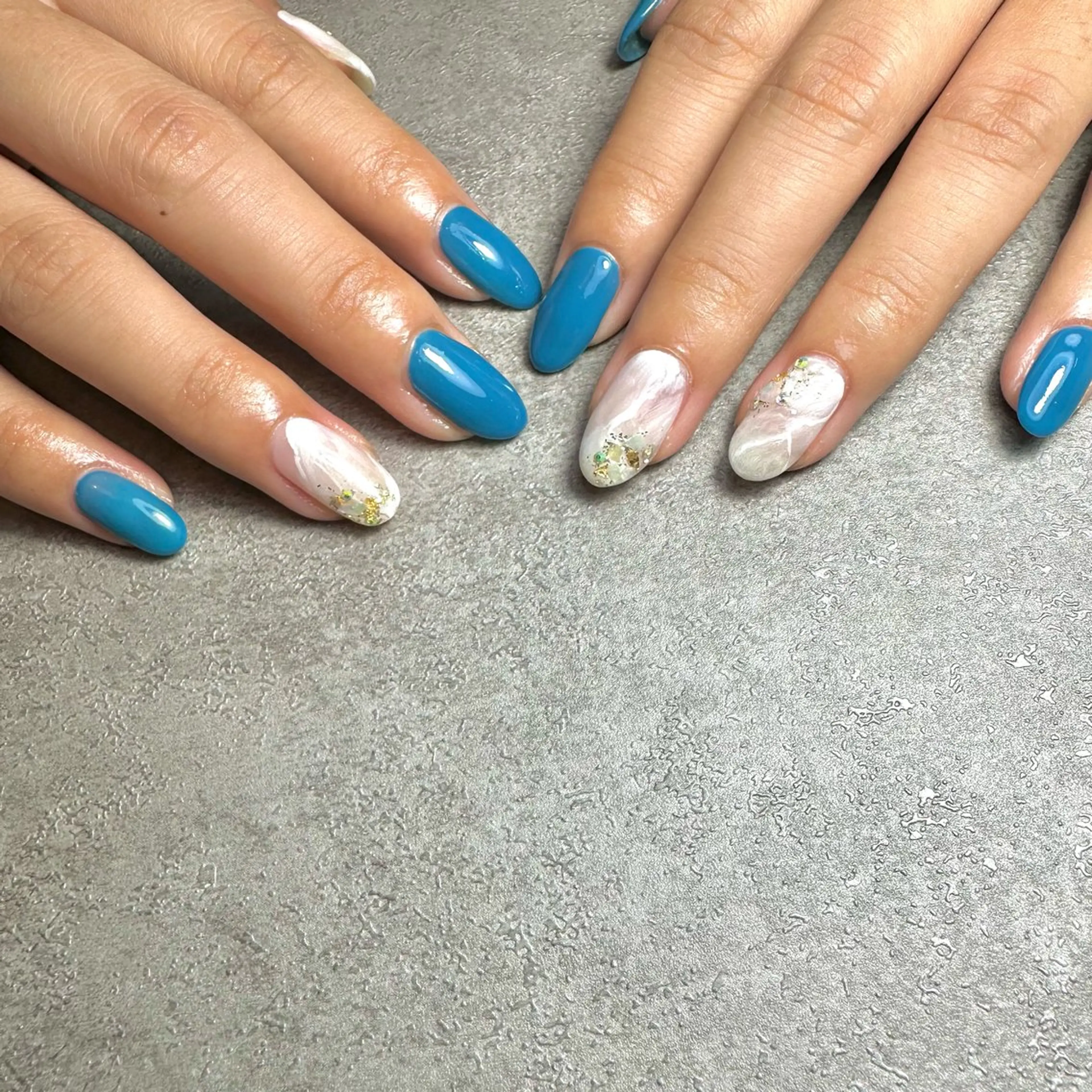 ネイル 大理石ネイル(マーブル) ハンドネイル フットネイル GéRanium Harukaのネイルデザイン