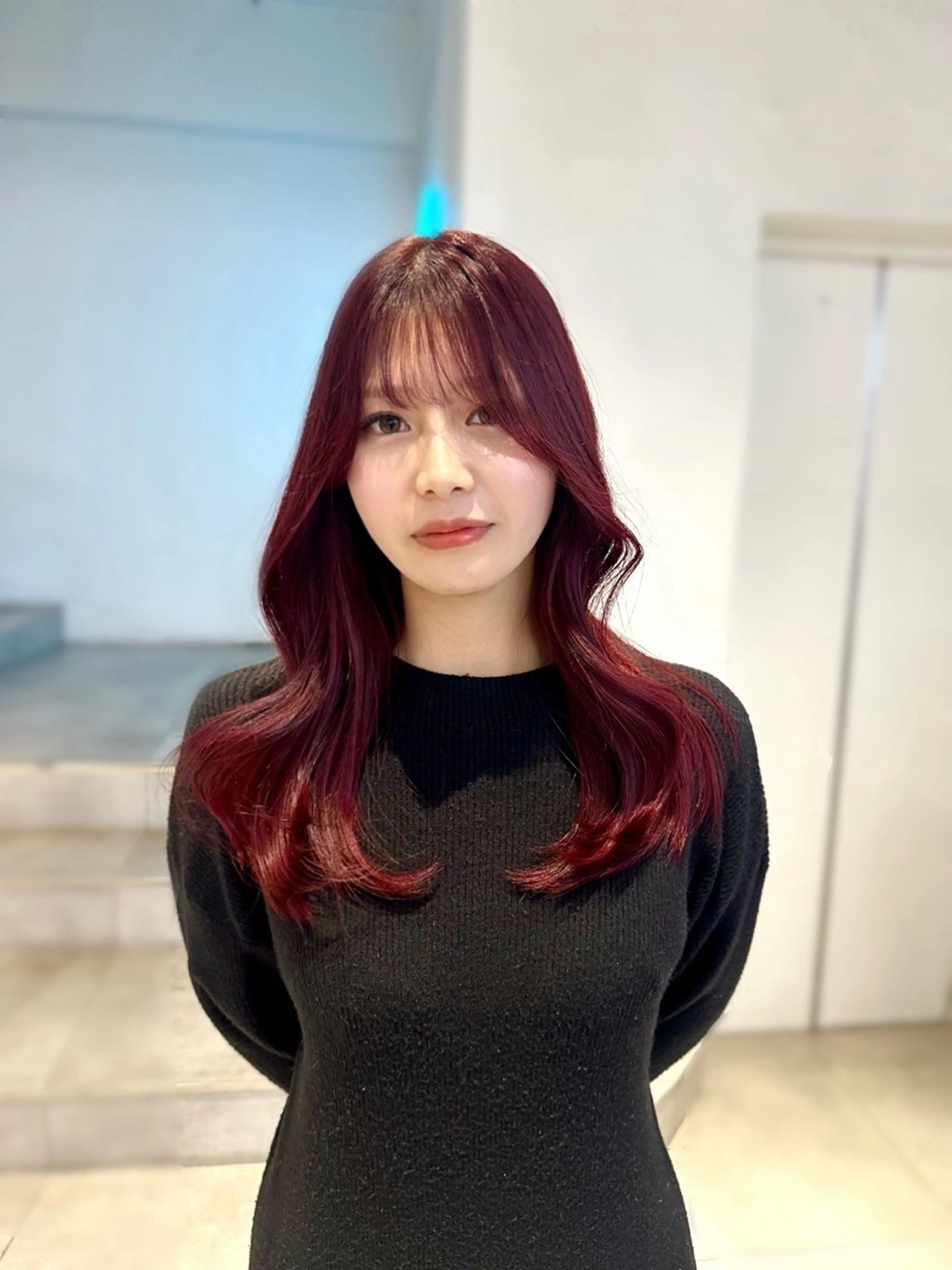 ロング レイヤーカット カット ヘアカラー 🎀韓国レイヤー特化 🎀ベージュ/ミクのヘアスタイル