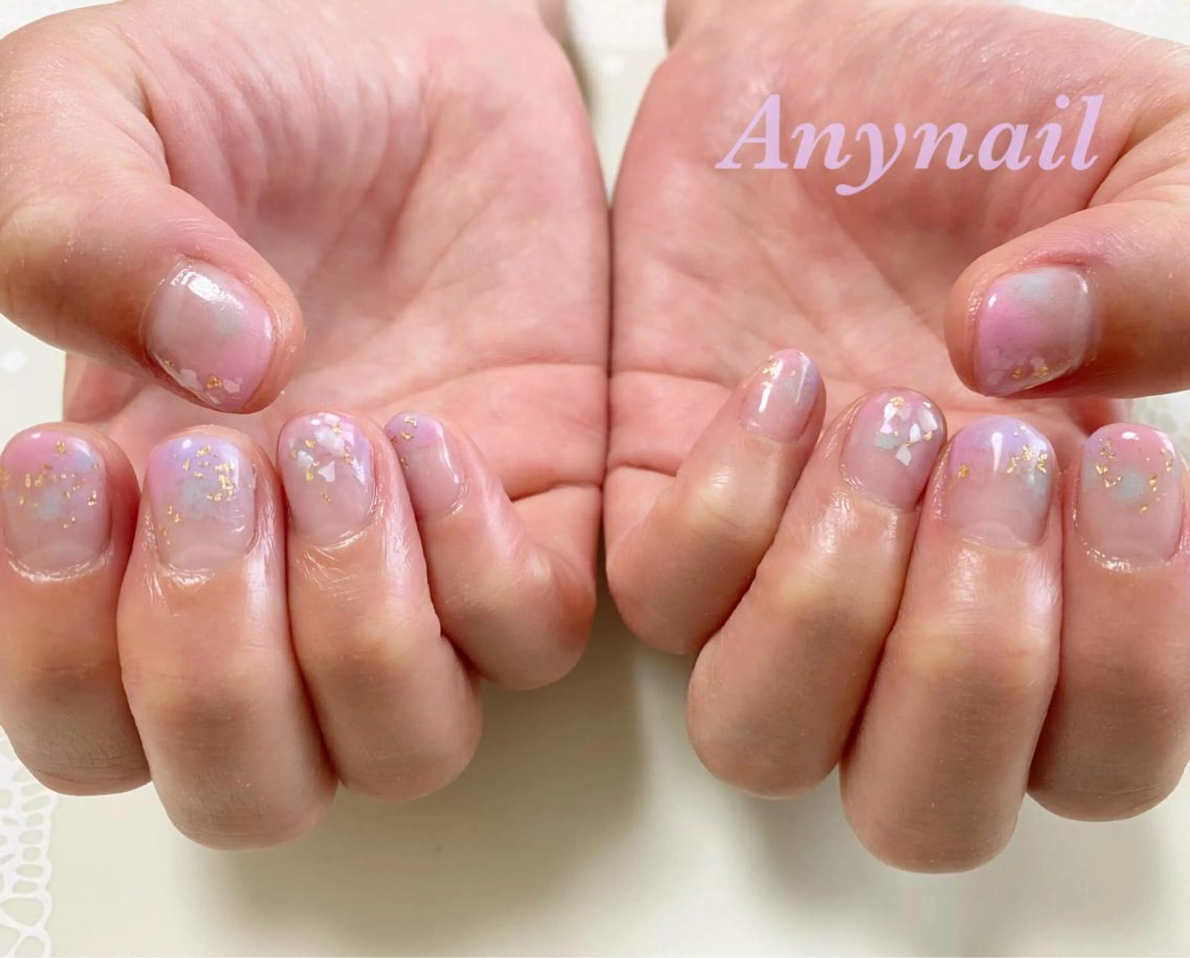 ネイル ブルー 夏ネイル ハンドネイル 岩澤 恵子のネイルデザイン