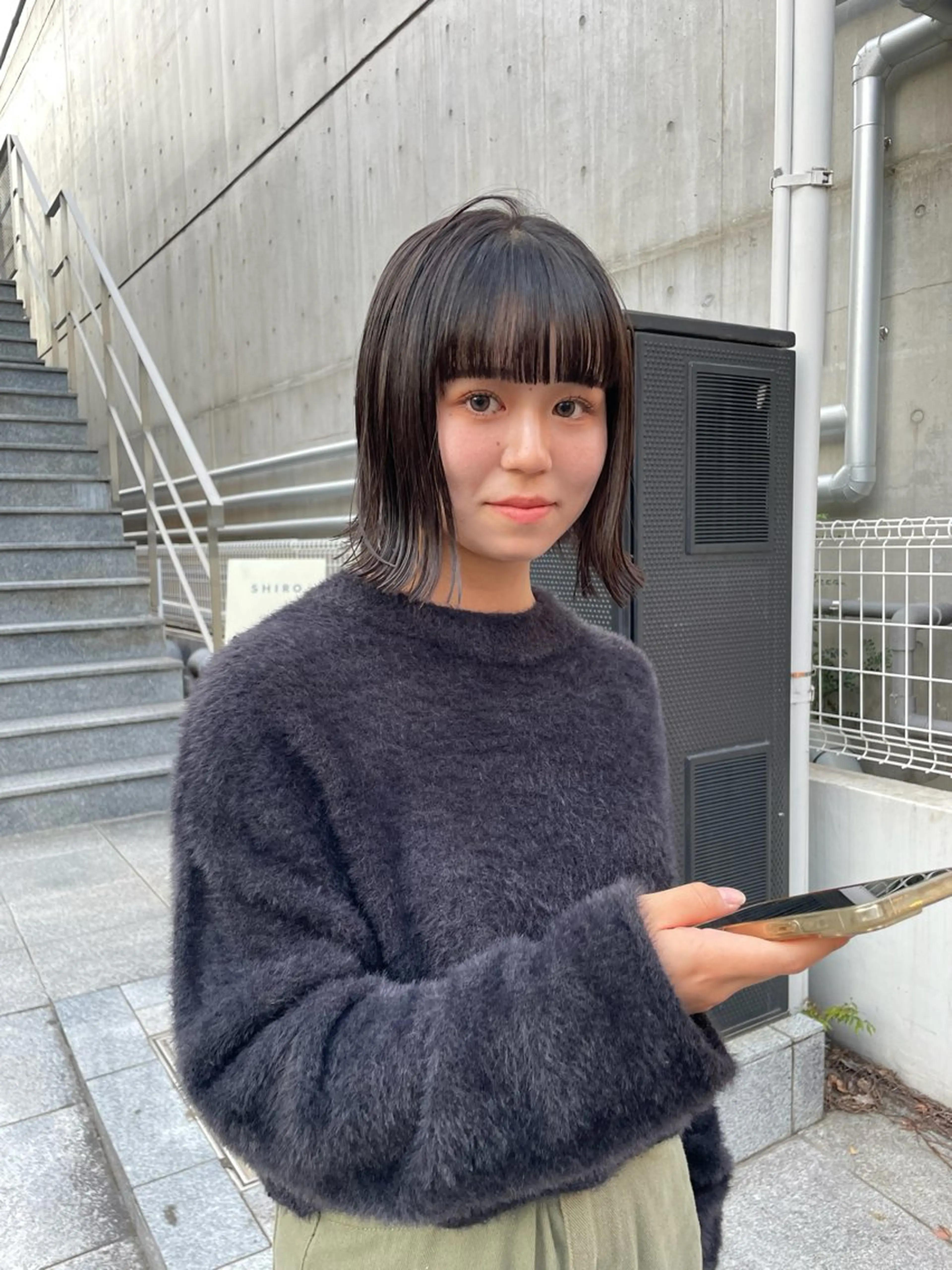 ミディアム ボブ 外ハネヘア カット Qin shaire salon 原宿所属・🌿パーマ/ボブ/ レイヤー/Mikiのヘアスタイル