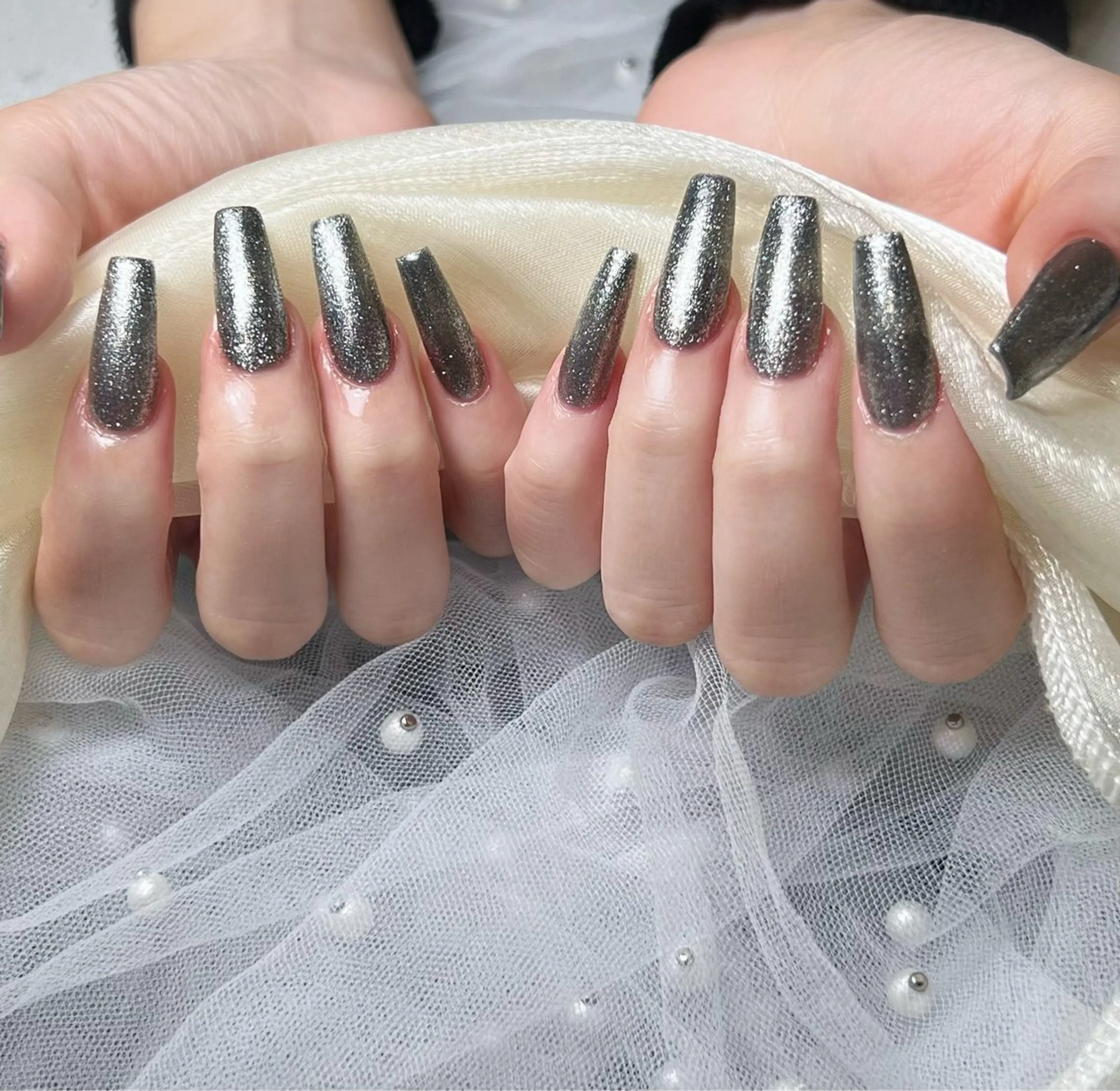 ネイル 長さ出し フレンチネイル ジェルネイル ガラスフレンチ 韓国ネイル ハンドネイル ハンドケア HD Studioのネイルデザイン