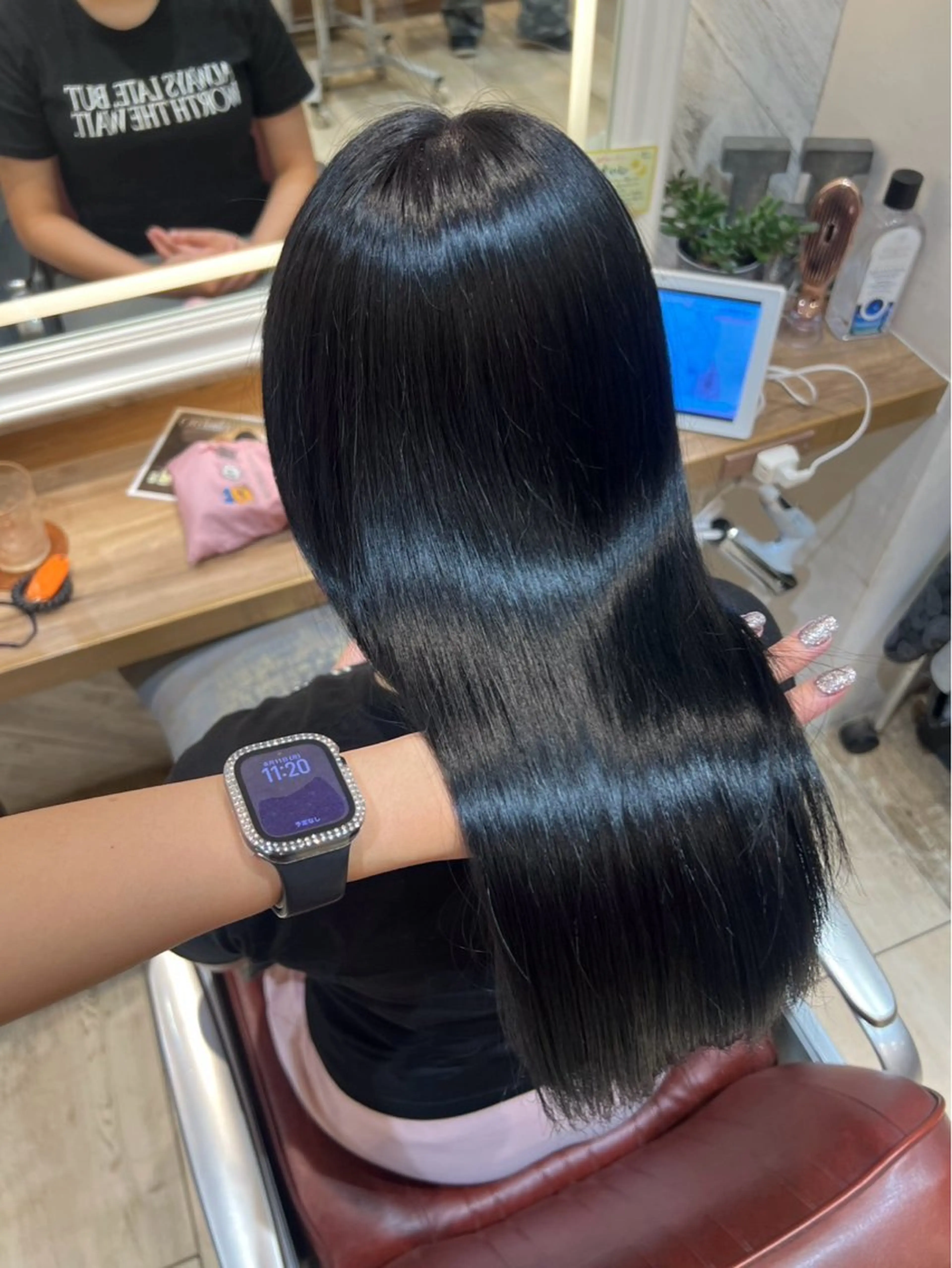 ロング 縮毛矯正 横浜🎶エクステ💟 ピンク🩷なつみ🎀のヘアスタイル