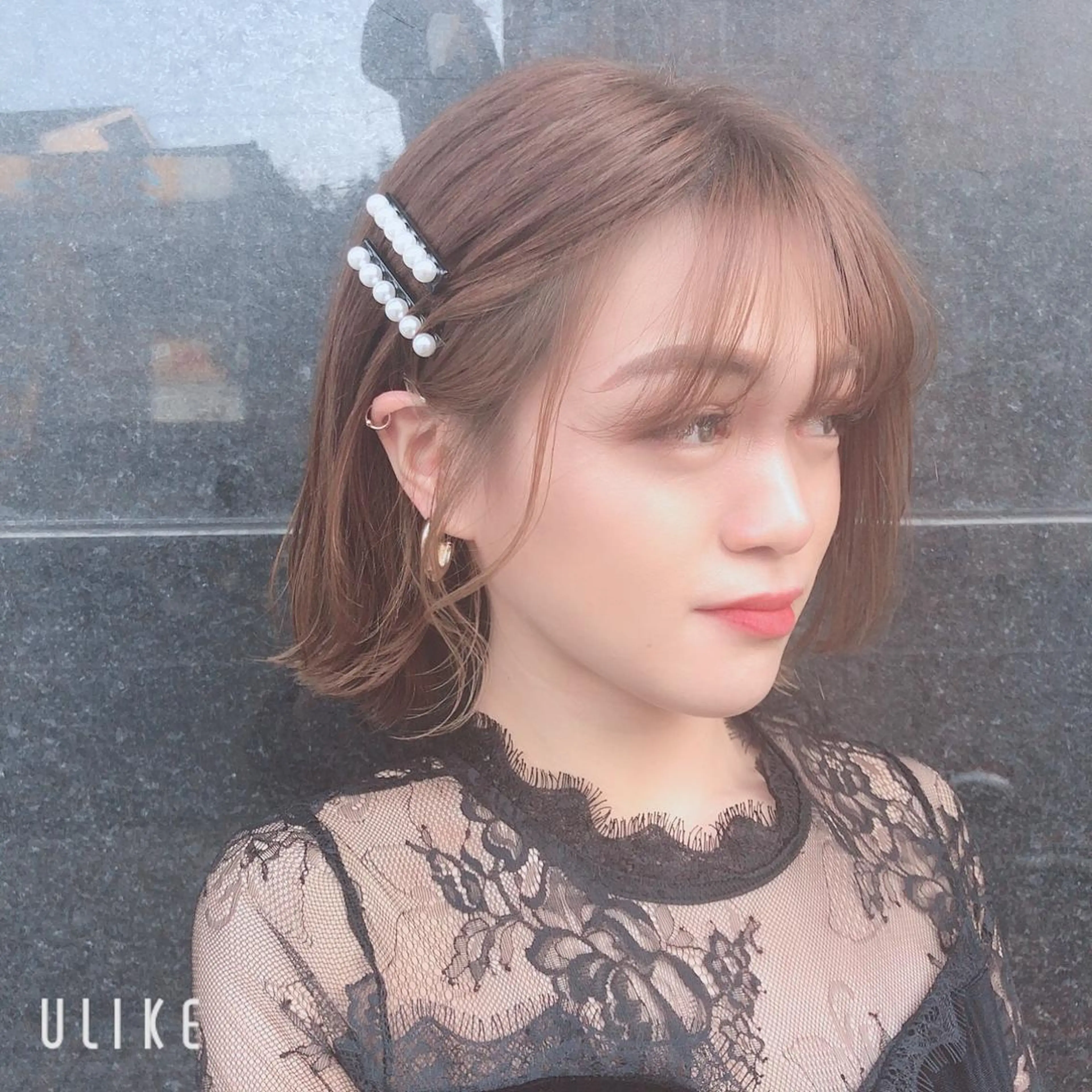 ミディアム カラー ヘアアレンジ 切りっぱなしボブ ベージュカラー ブリーチ ブリーチなしカラー ボブ カット ヘアカラー トリートメント eclat suzumiのヘアスタイル