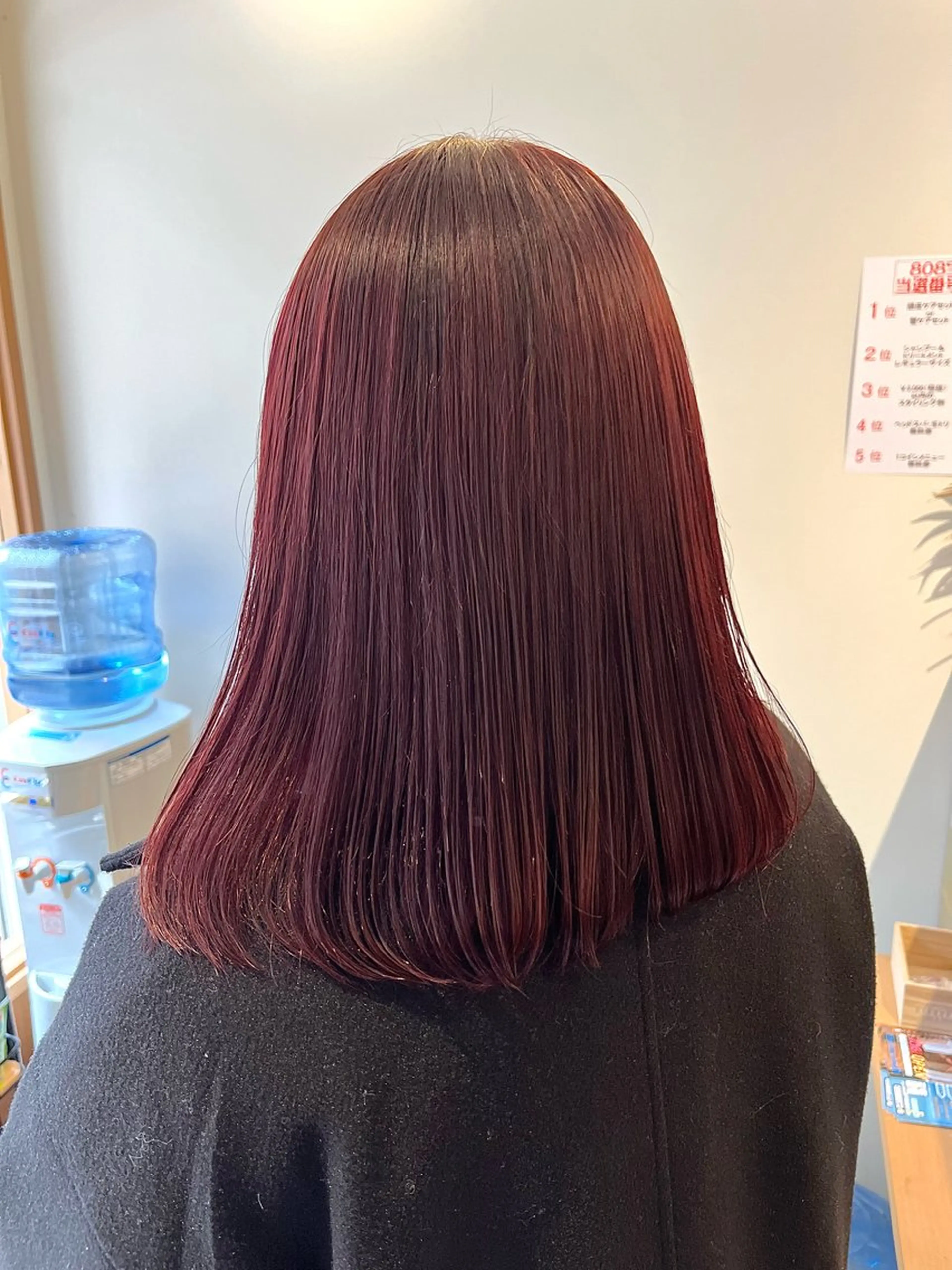 ミディアム カラー レッドカラー 縮毛矯正 カット ヘアカラー LUXIEL所属・LUXIEL みづきのヘアスタイル