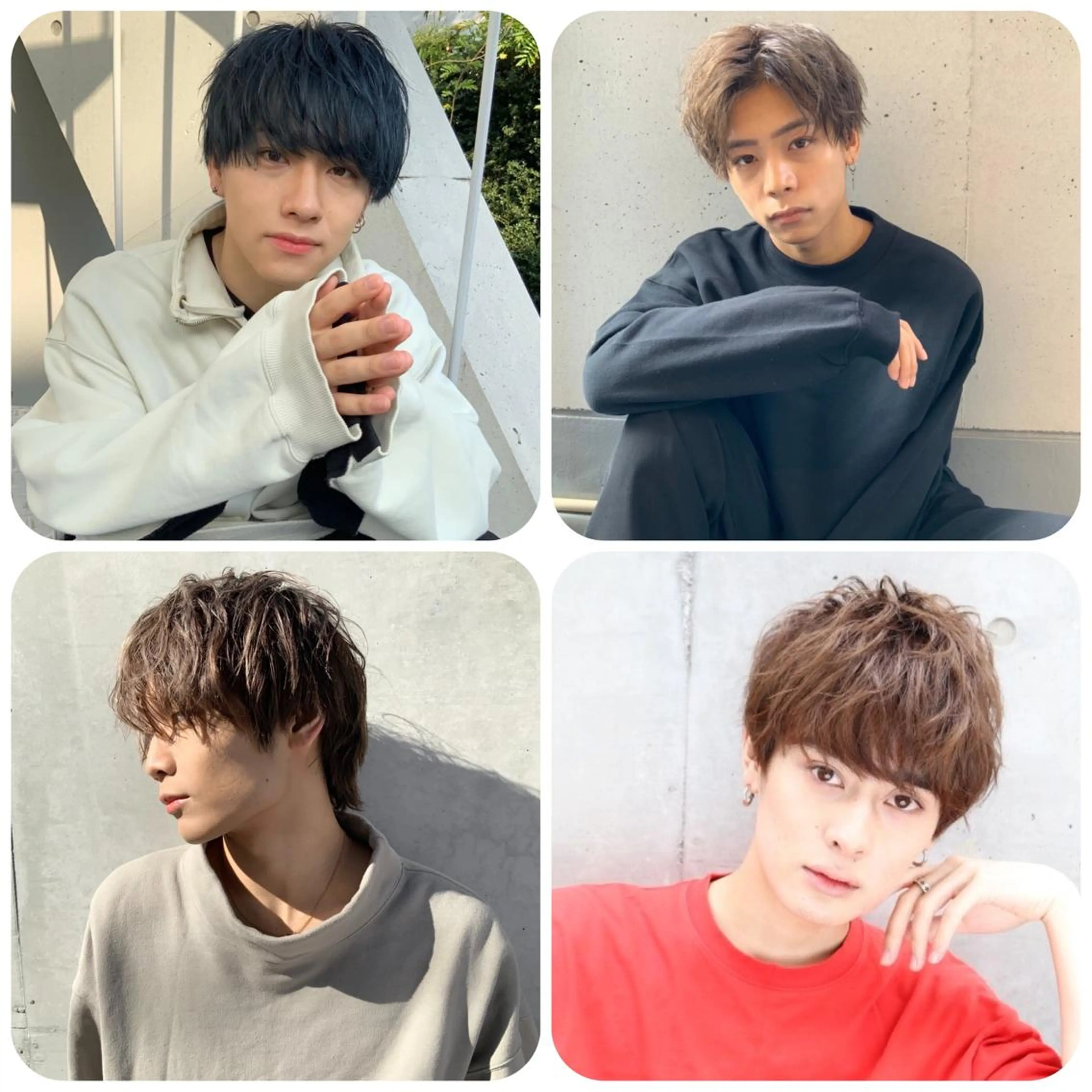 ミディアム カラー パーマ メンズ ヘアカラー ﾎｯﾄﾍﾟｯﾊﾟｰ に移行中【かな】のヘアスタイル