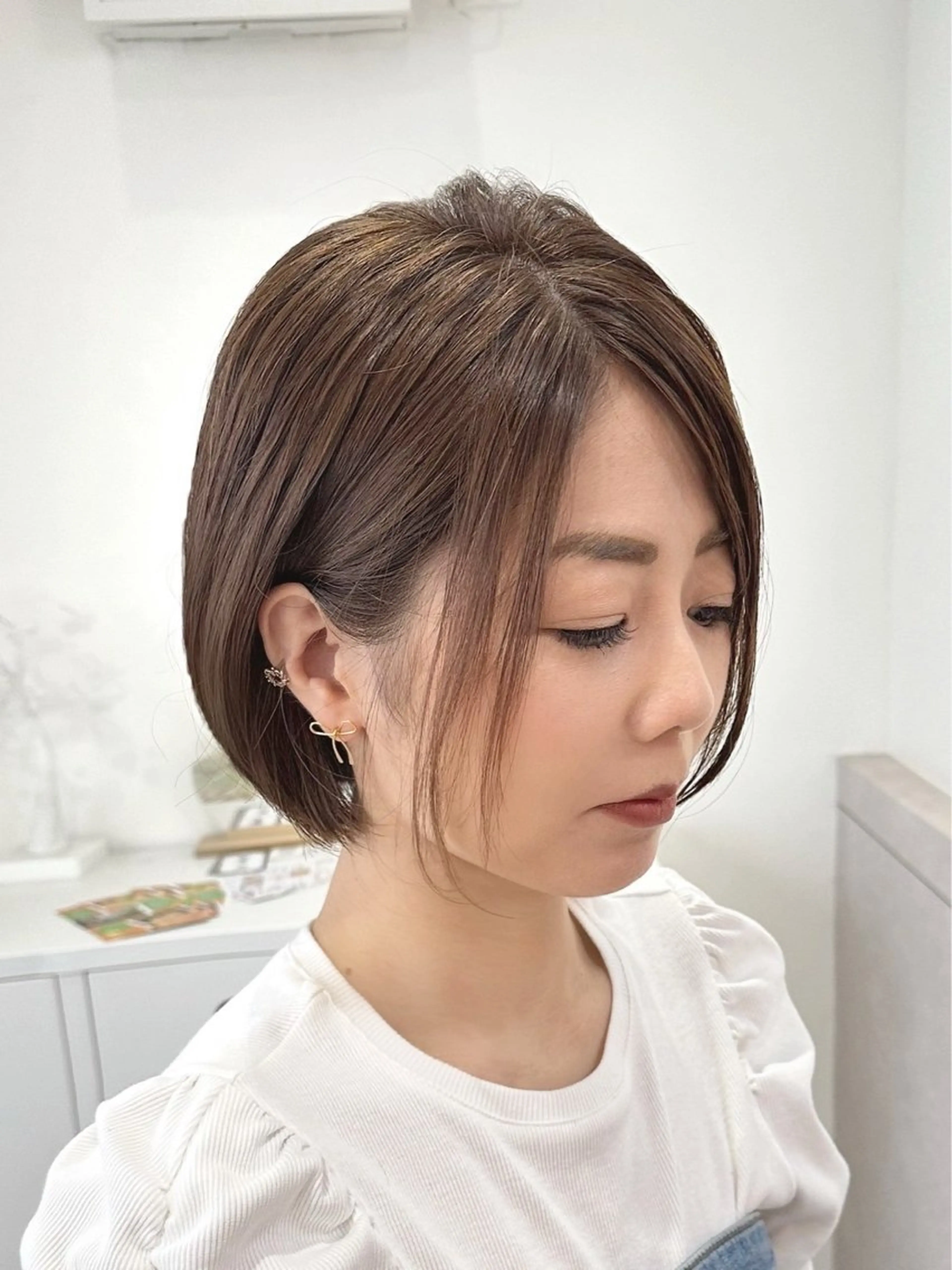 ショート カラー ベージュカラー ブリーチ ブラウンカラー オリーブブラウン hair salon suiw所属・suiw ♡AYA♡のヘアスタイル