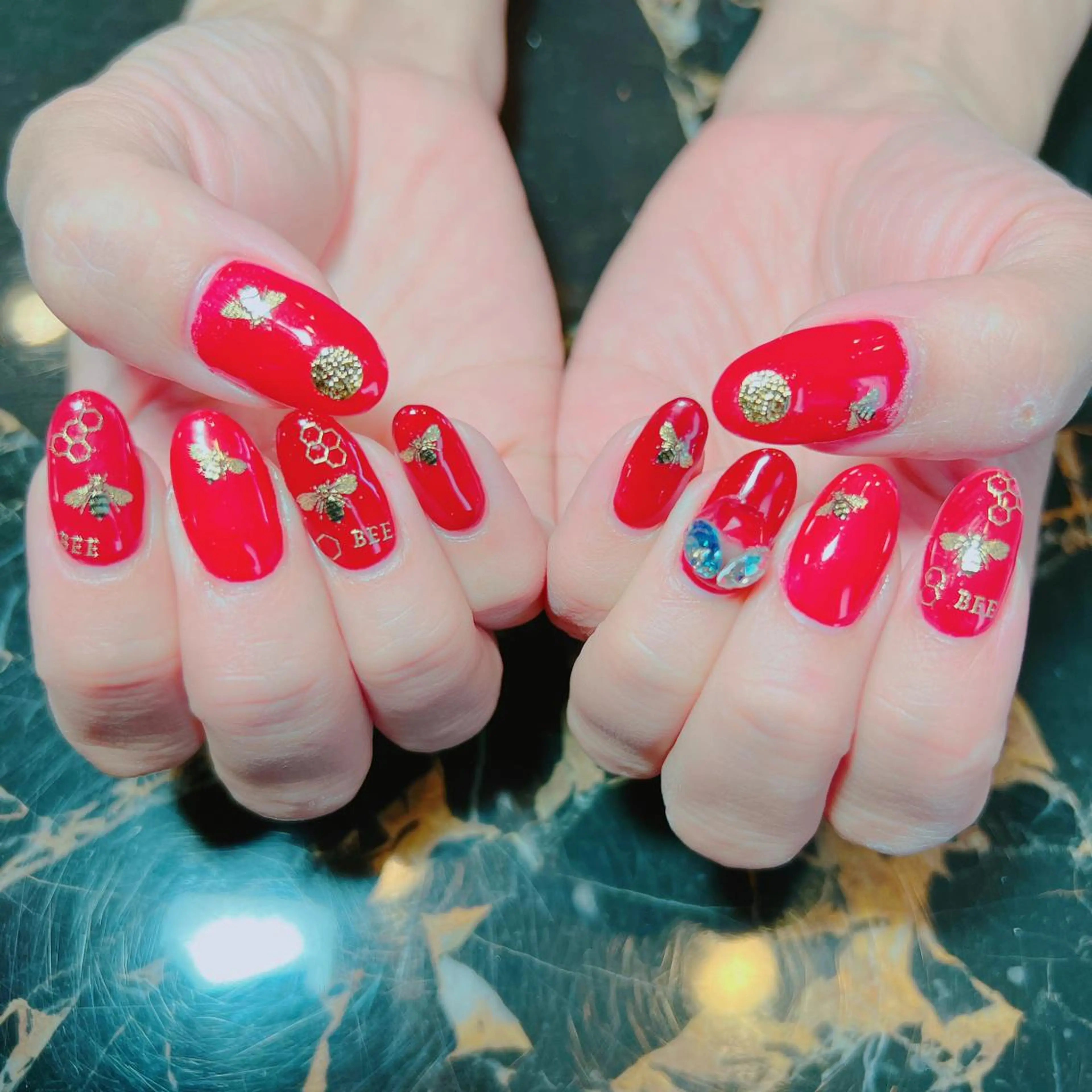 ネイル 赤色 ハンドネイル たきぐち みちこのネイルデザイン