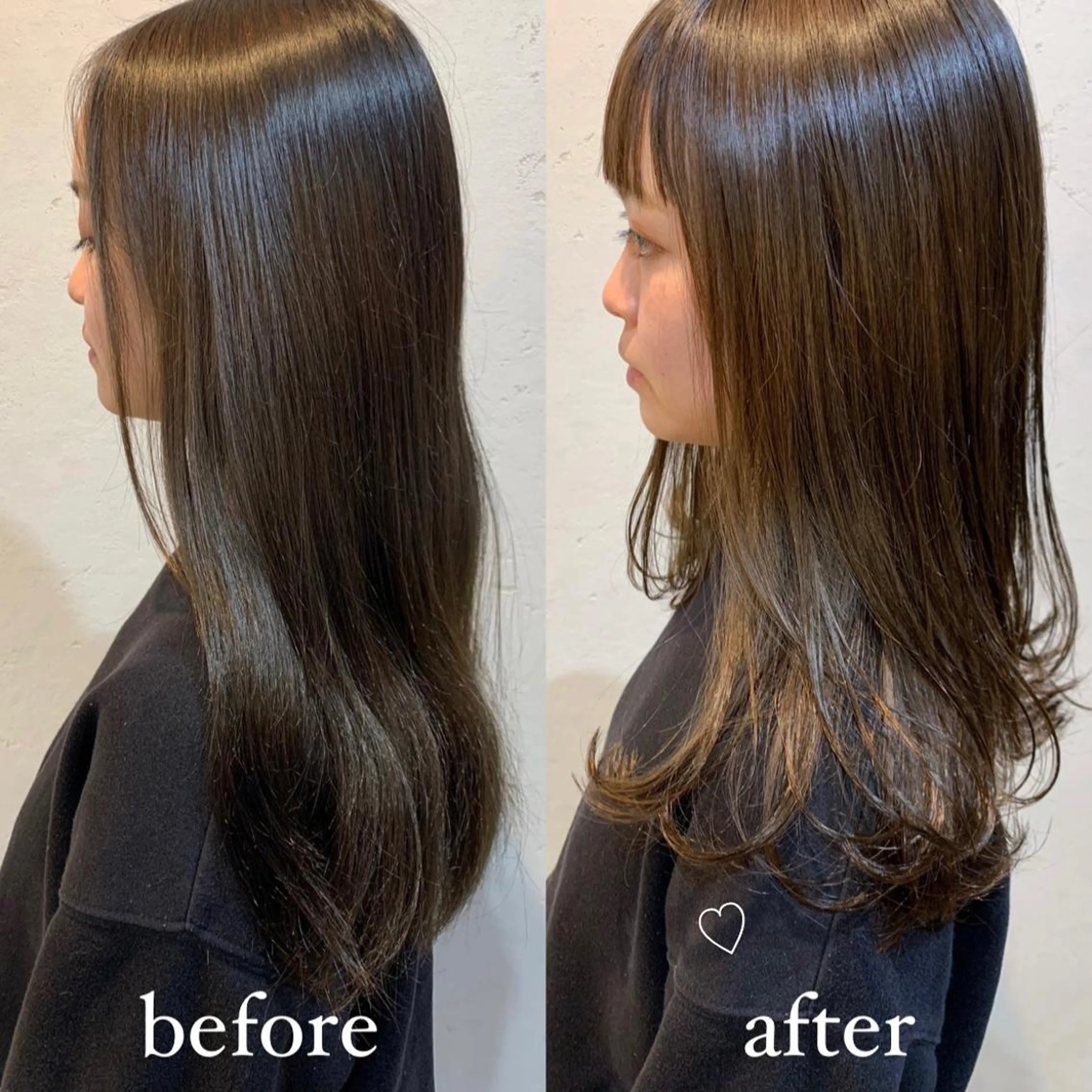 ミディアム ミディアムレイヤー レイヤーカット ワイドバング Nico所属・Nico🌛 Karenのネイルデザイン