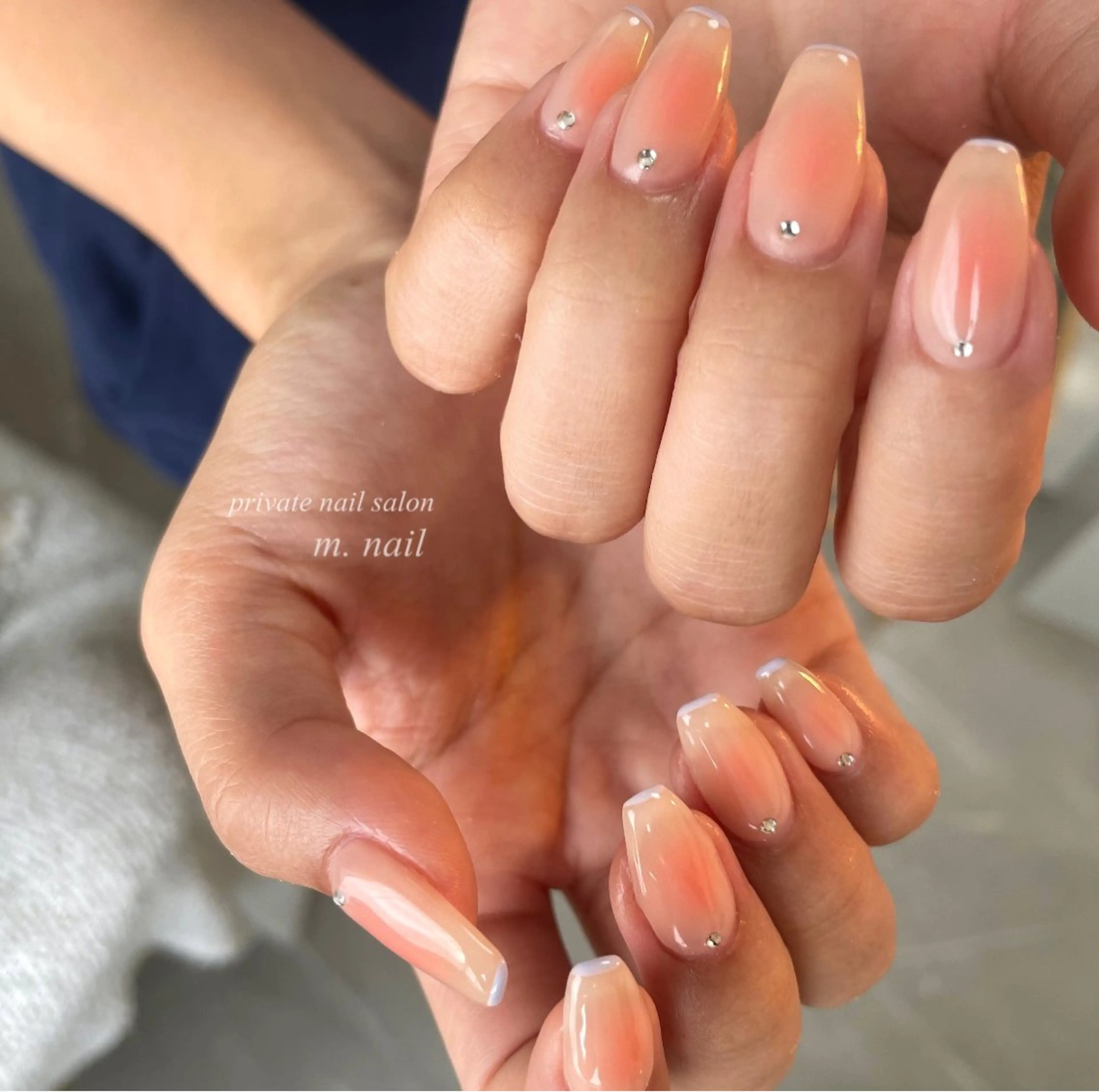 ネイル チークネイル フレンチネイル 韓国ネイル マグネットネイル ハンドネイル m.nail salonのネイルデザイン