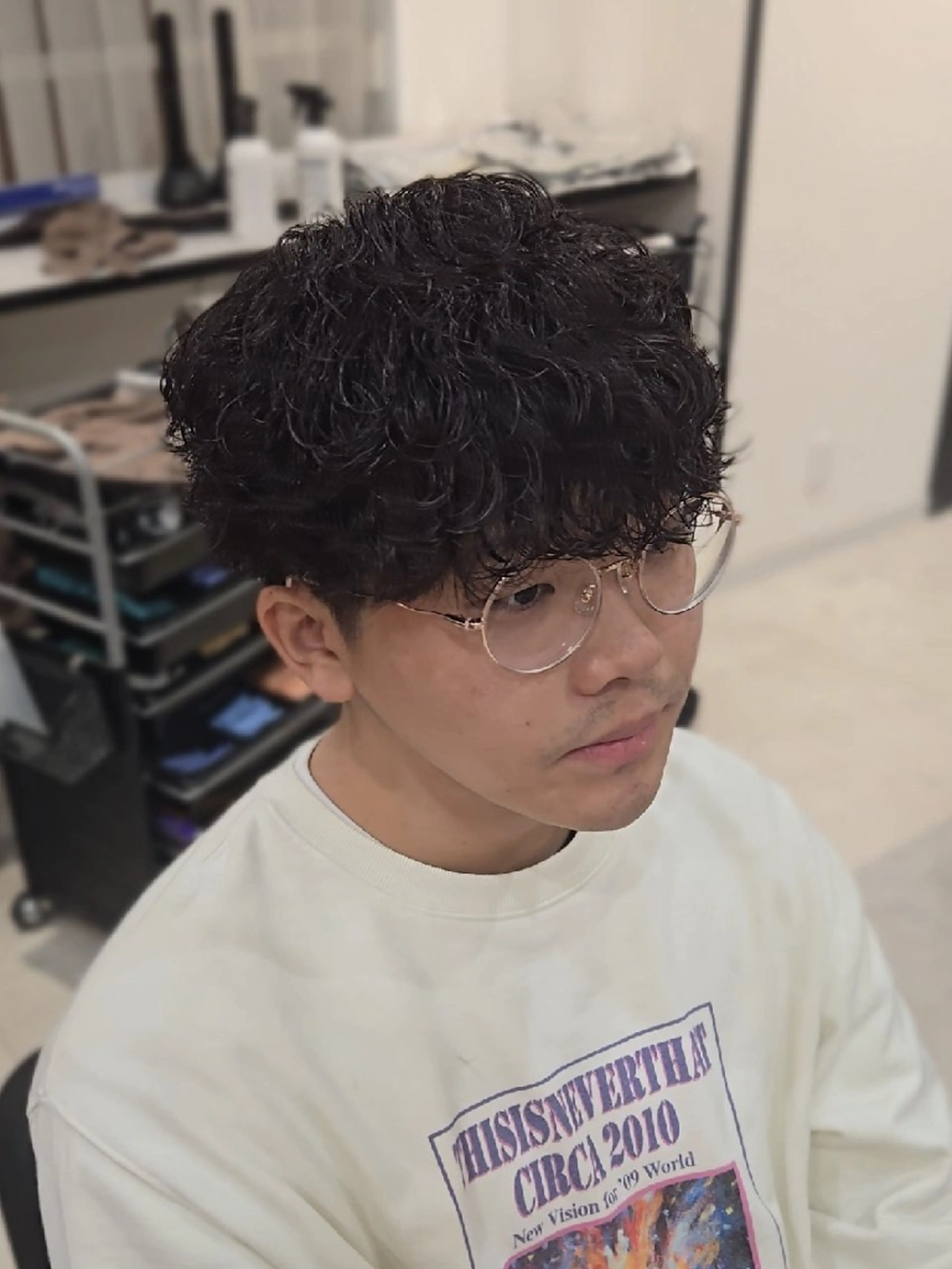 メンズ ミディアム ミディアムパーマ マッシュ メンズパーマ 波巻きパーマ カット パーマ ヘアセット Lapis 名古屋駅前店所属・LEN名古屋/パーマ 海外ヘア/メンズ特化のヘアスタイル