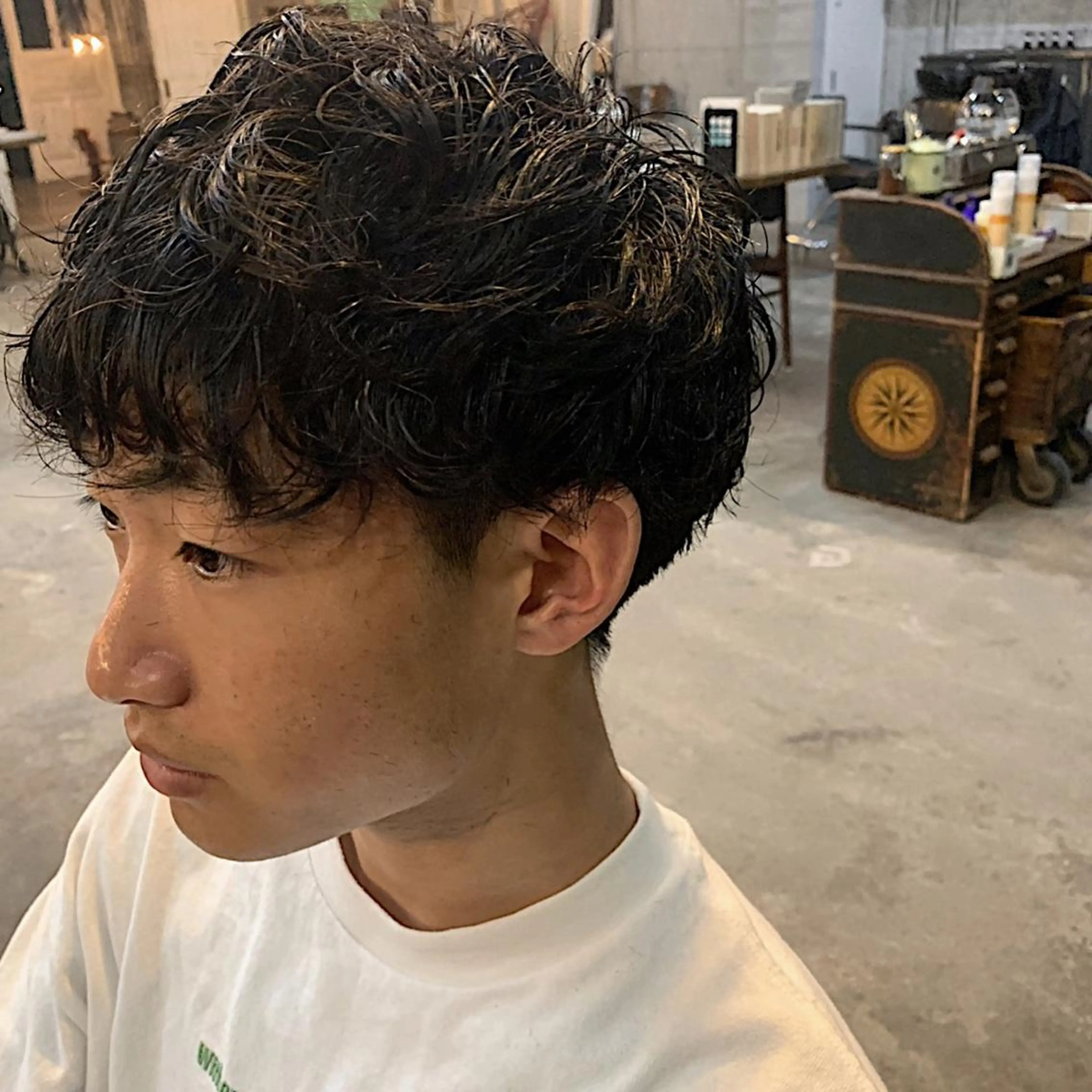 ショート カラー パーマ メンズ カット パーマ トリートメント 南堀江🌿パーマ Tetsu【テツ】のヘアスタイル