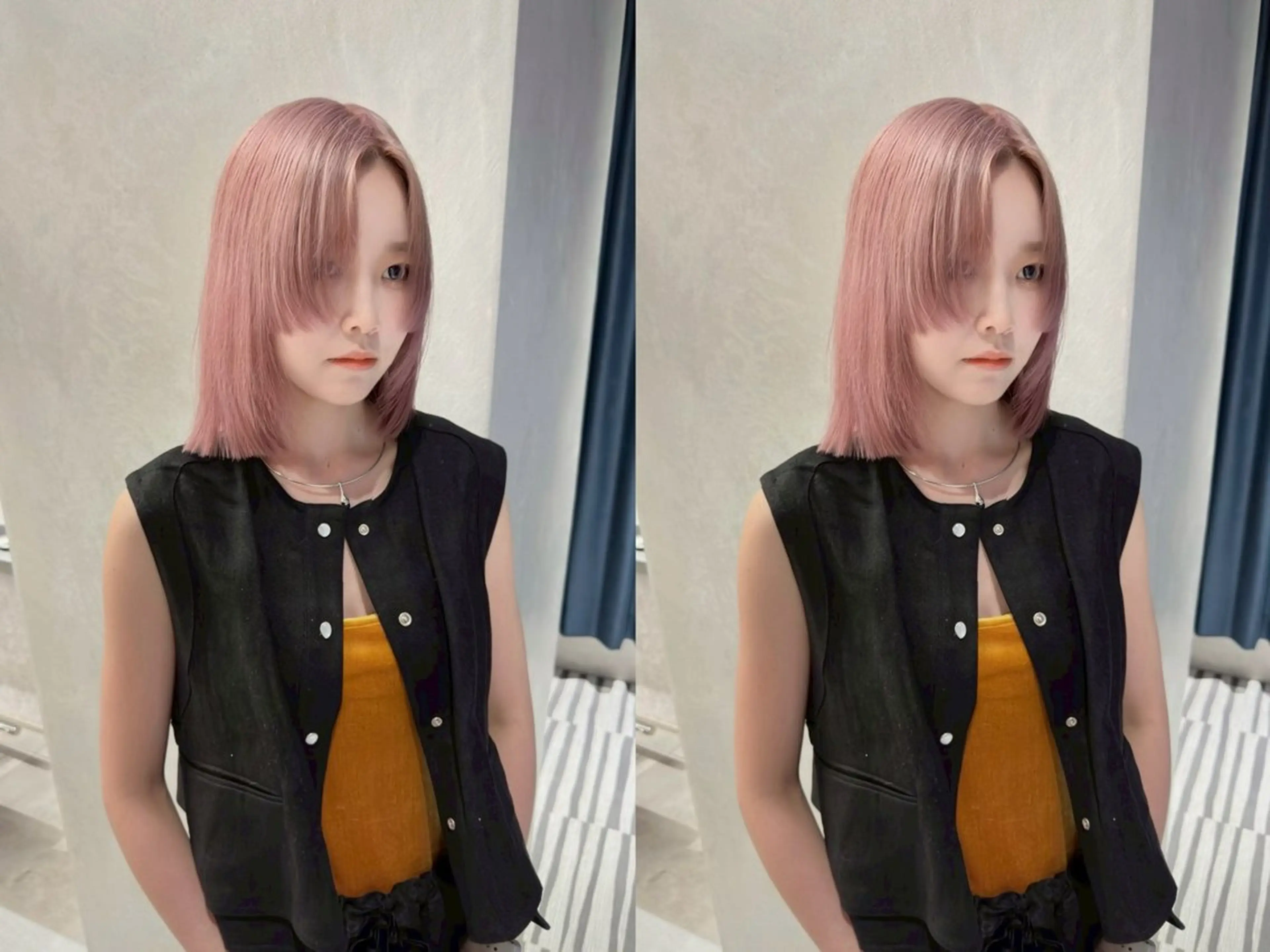 セミロング カラー ヘアカラー ホワイトカラー/梅田 ハイトーン/しんのヘアスタイル