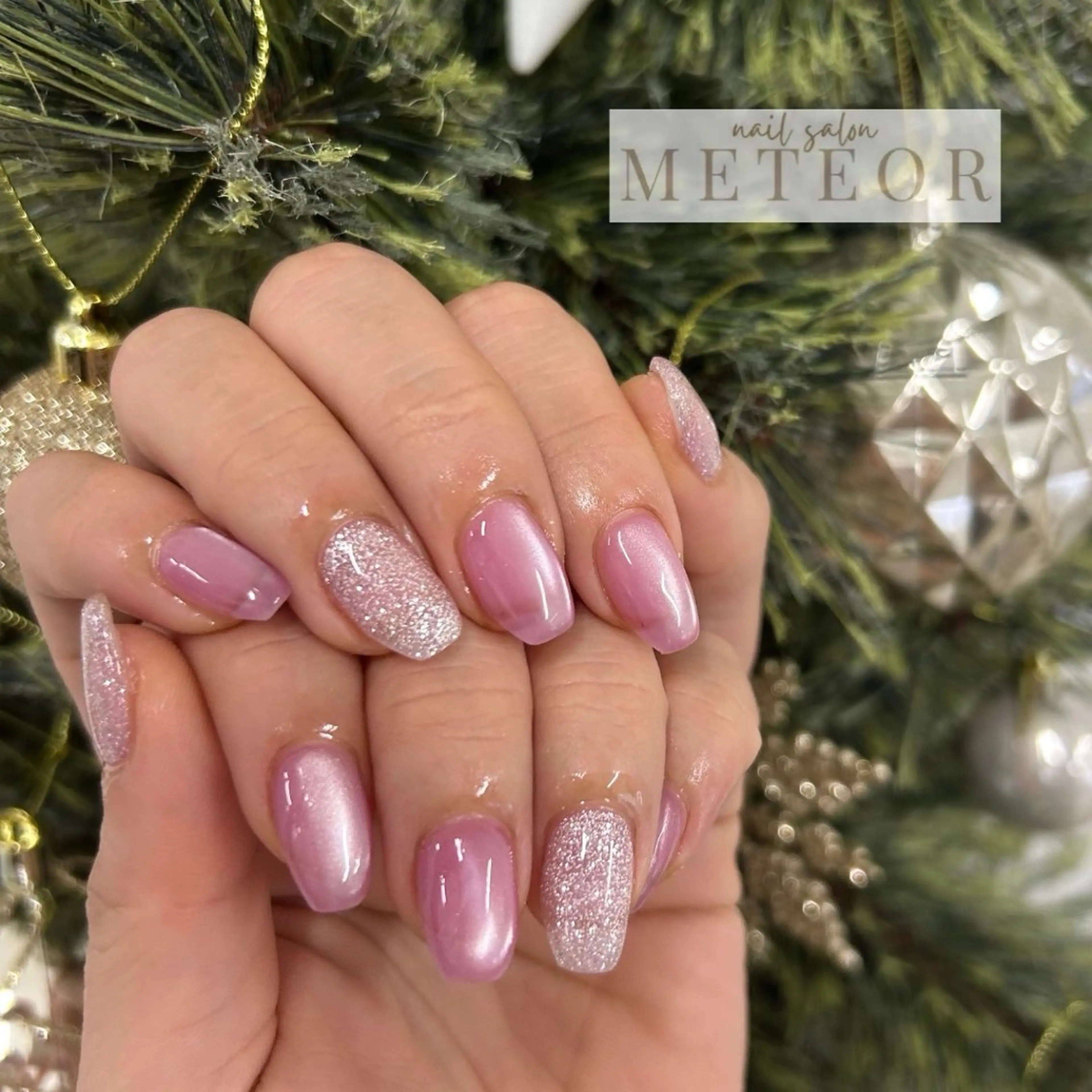 ネイル フラッシュネイル 氷ネイル・うるうるネイル マグネットネイル ワンホンネイル ハンドネイル nailsalon meteor所属・METEOR💫 staffのネイルデザイン