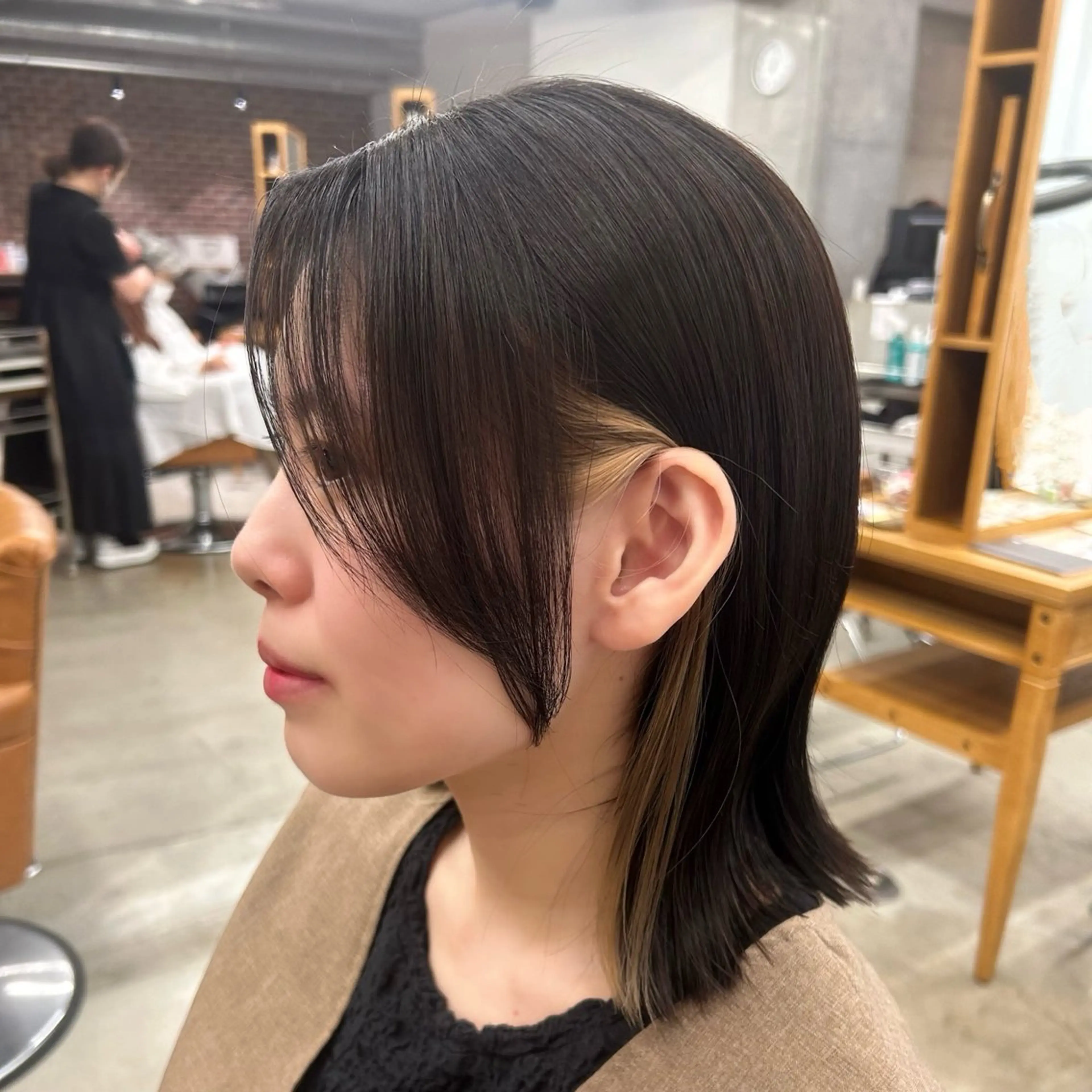 ミディアム カラー インナーカラー ボブ ヘアカラー トリートメント 山野愛子美容室銀座店所属・🌼髪質改善/透明感 艶髪タケドミのヘアスタイル