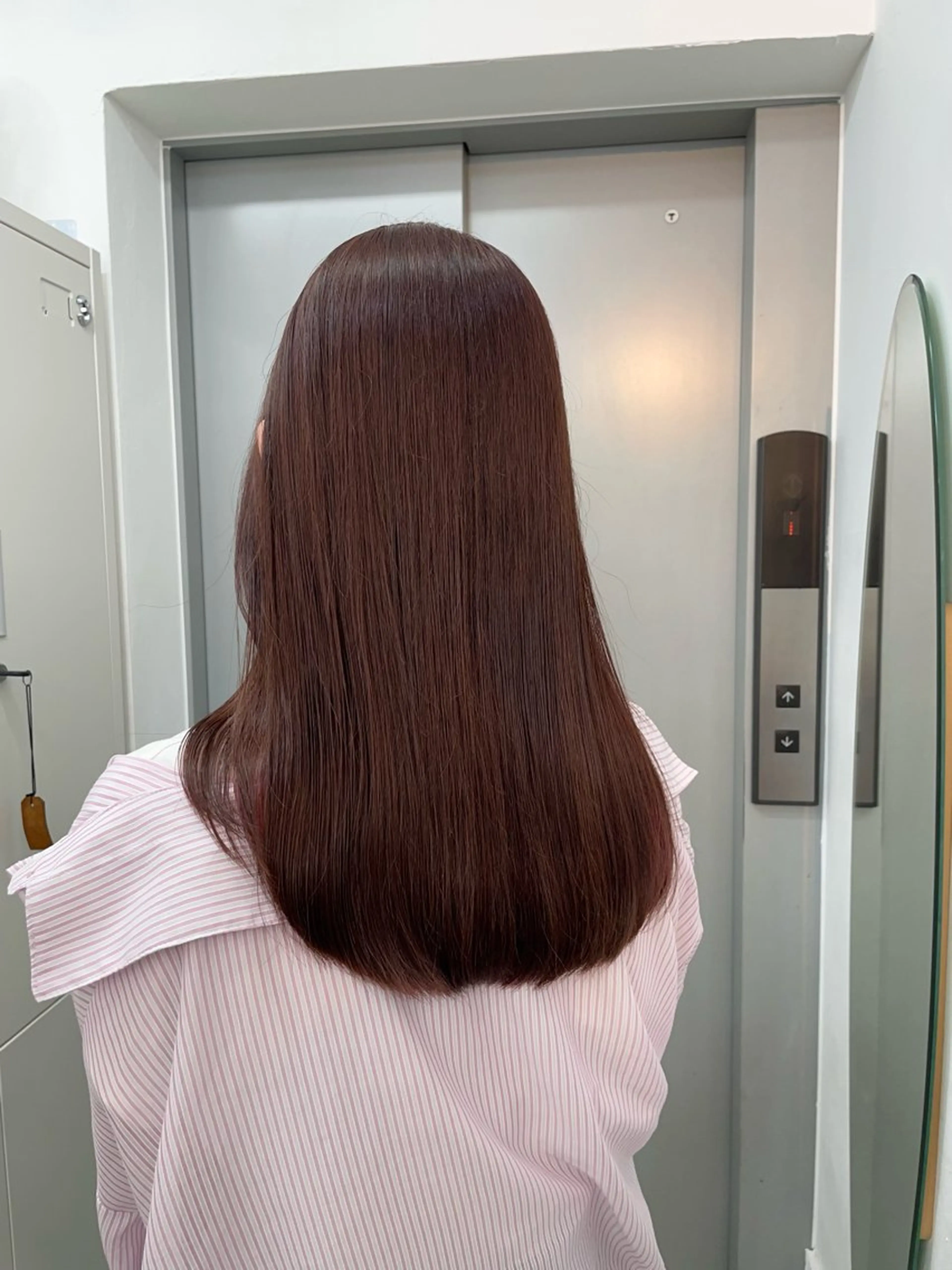 セミロング ピンクブラウン カット ヘアカラー ✨髪質改善✨原宿 えのもと　はなのヘアスタイル