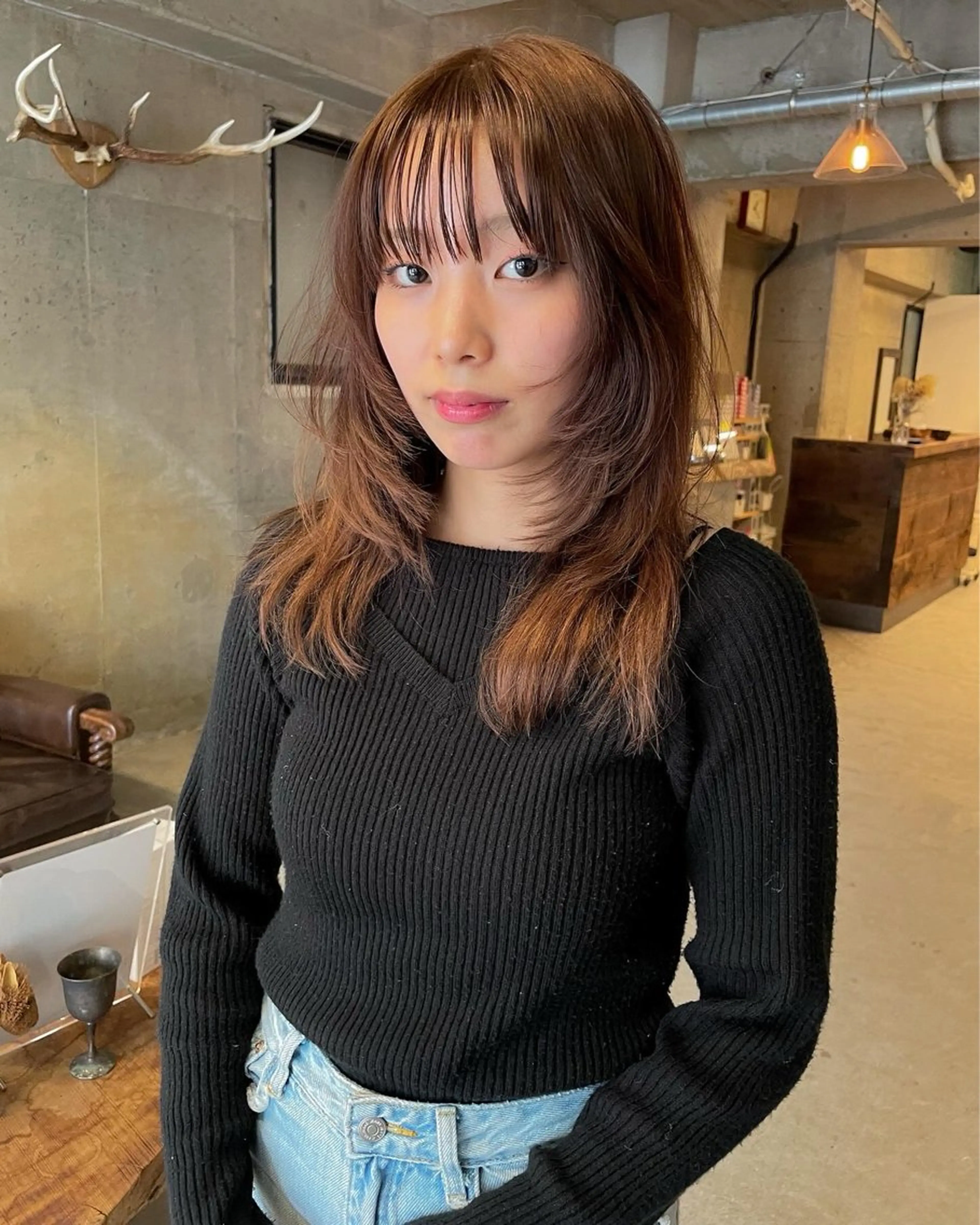 セミロング カラー パーマ/レイヤー 岩山丈一郎のヘアスタイル