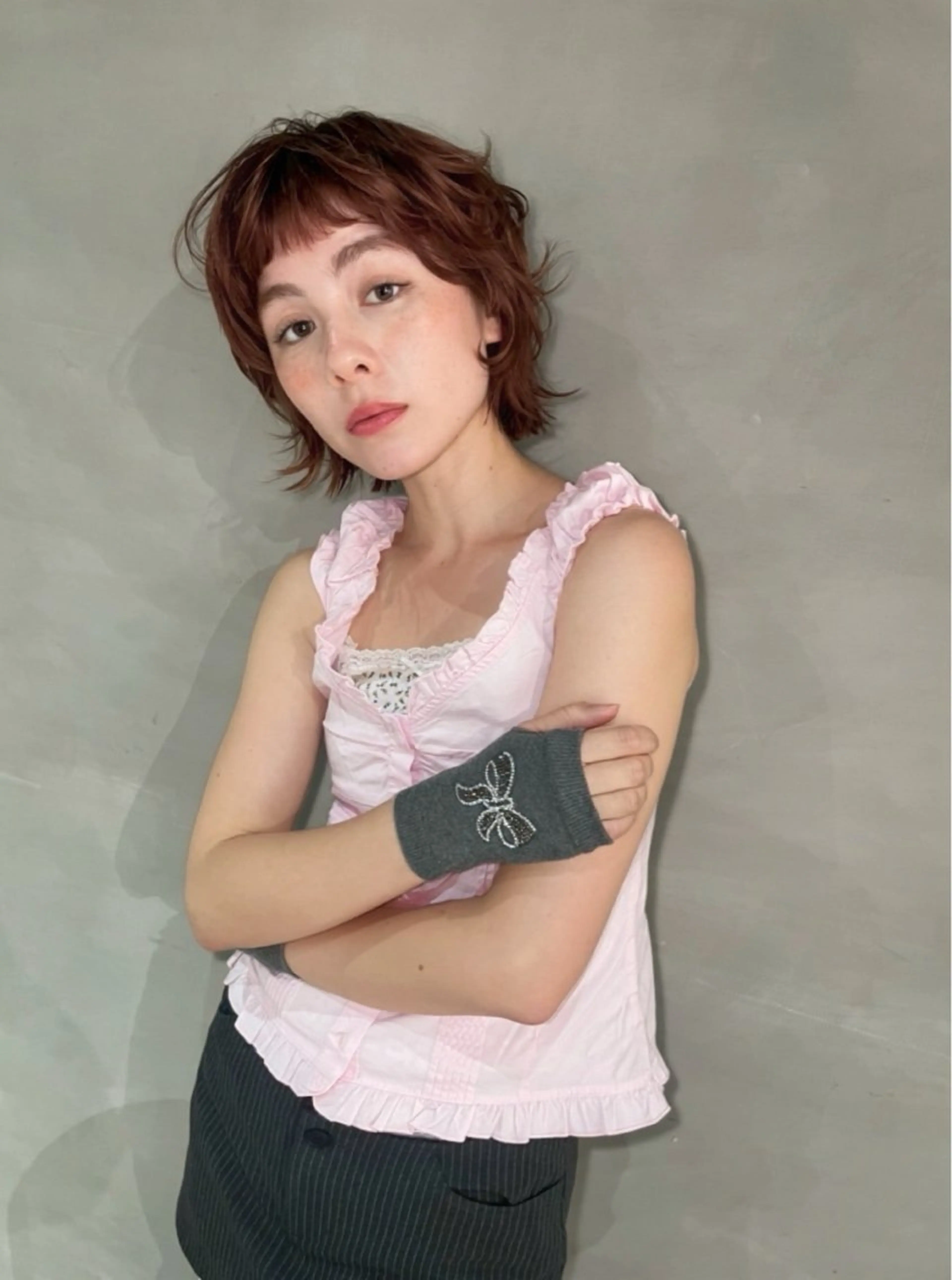 ショート レッドブラウン ヘアカラー 透明感カラー 🦋AYAのヘアスタイル