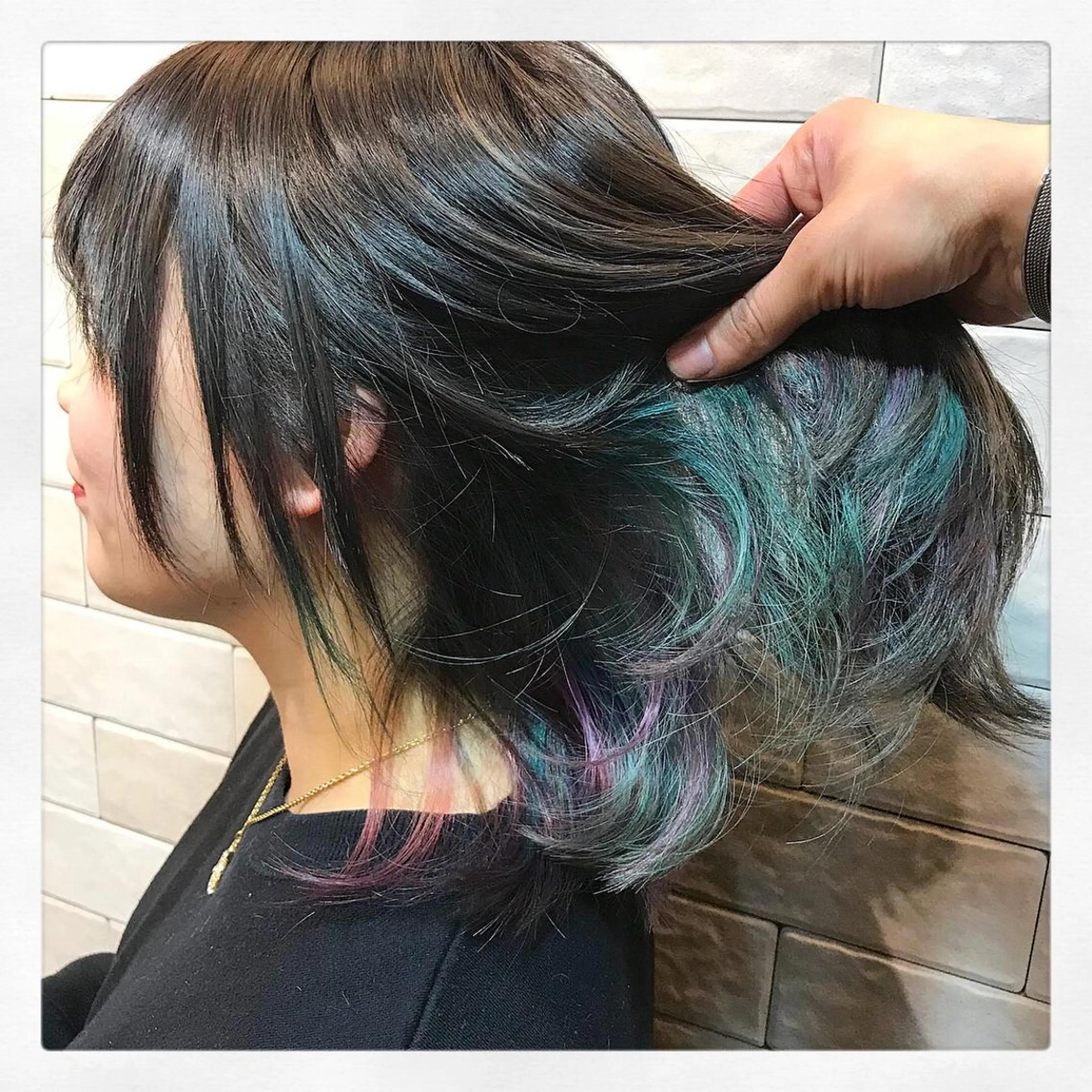 ミディアム カラー インナーカラー ✂︎KALOU✂︎ 寺野 克のヘアスタイル