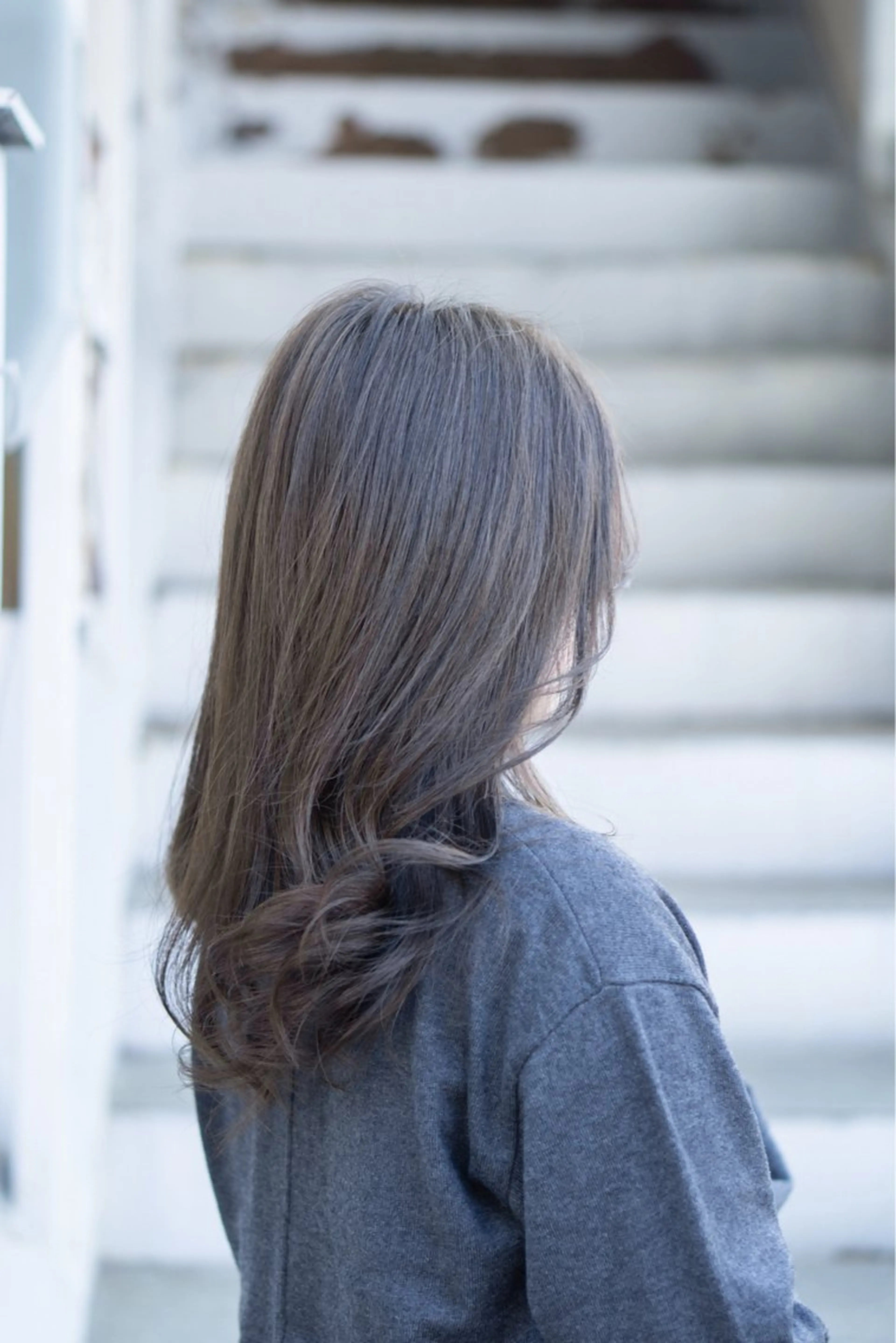 ロング カラー グレージュ オレンジ 木村 南葵のヘアスタイル