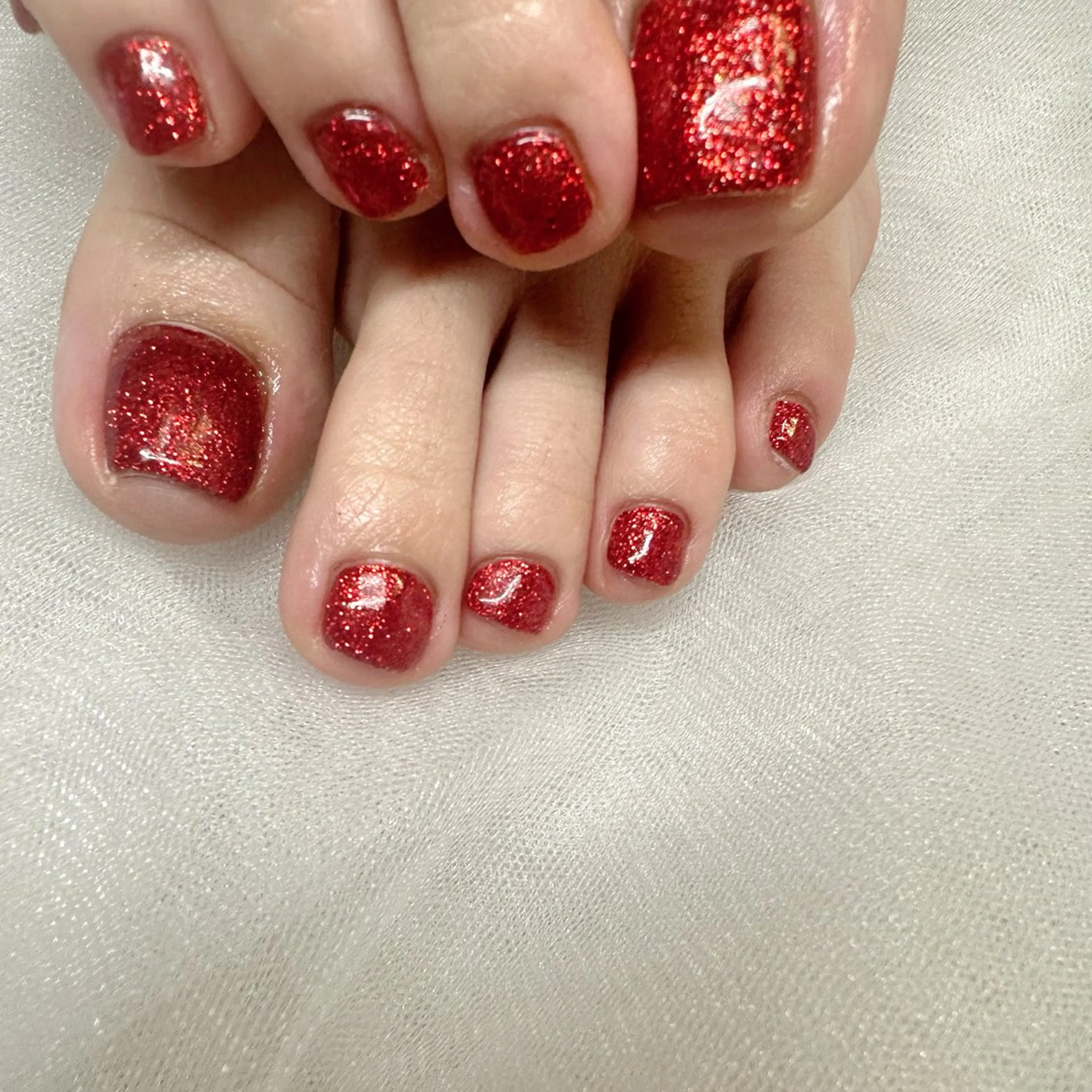 ネイル クリアネイル フットネイル 氷ネイル・うるうるネイル 韓国ネイル ラメ(グリッター) 🪞KAPE NAIL 🪞のネイルデザイン