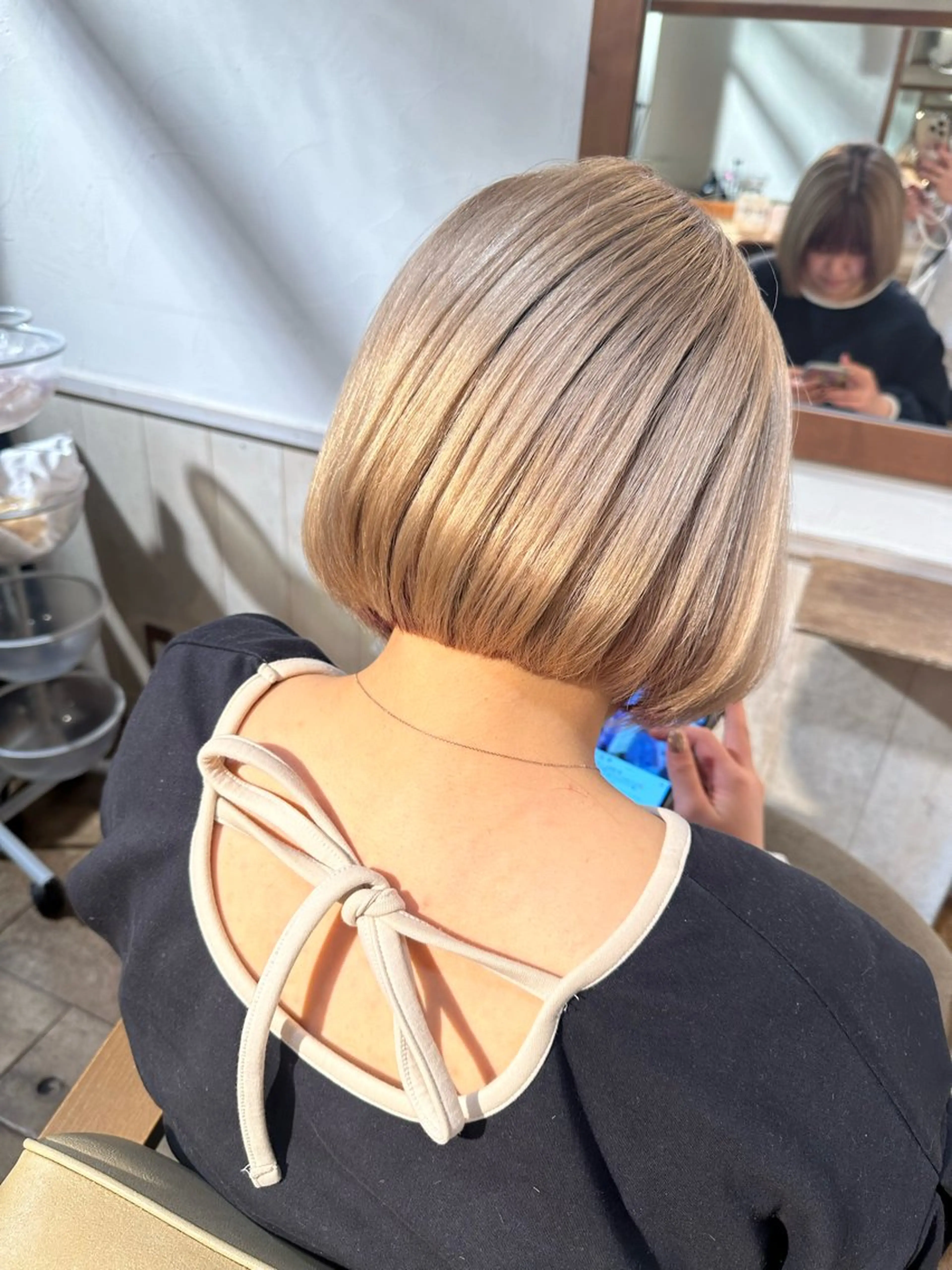 ミディアム カラー カット ヘアカラー トリートメント 透明感カラー/ボブ /佐藤伶のヘアスタイル