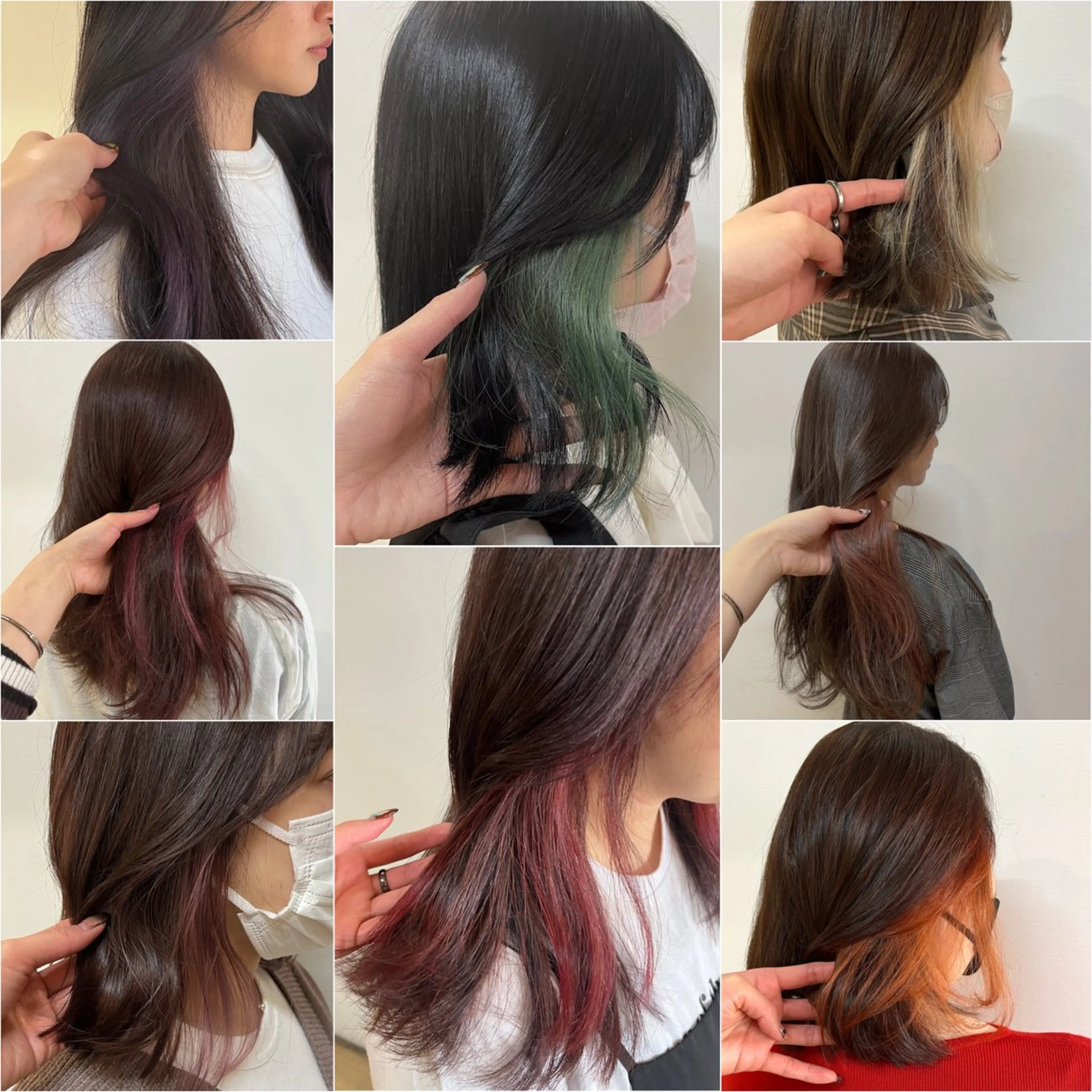 セミロング カラー インナーカラー 庄内＊三国baron ANJUのヘアスタイル