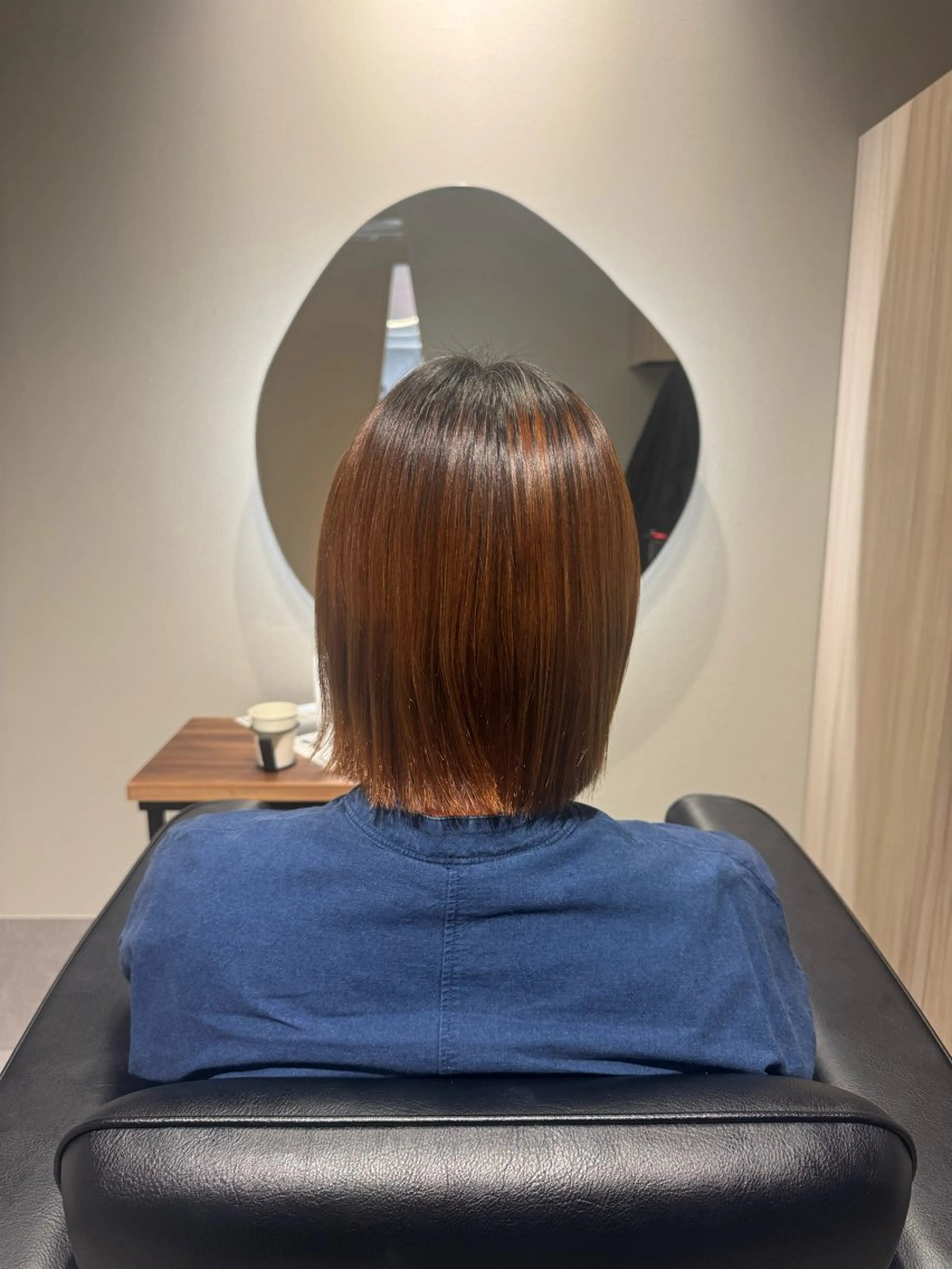 ショート 酸性ストレート NAVY 橋本心 縮毛矯正のヘアスタイル