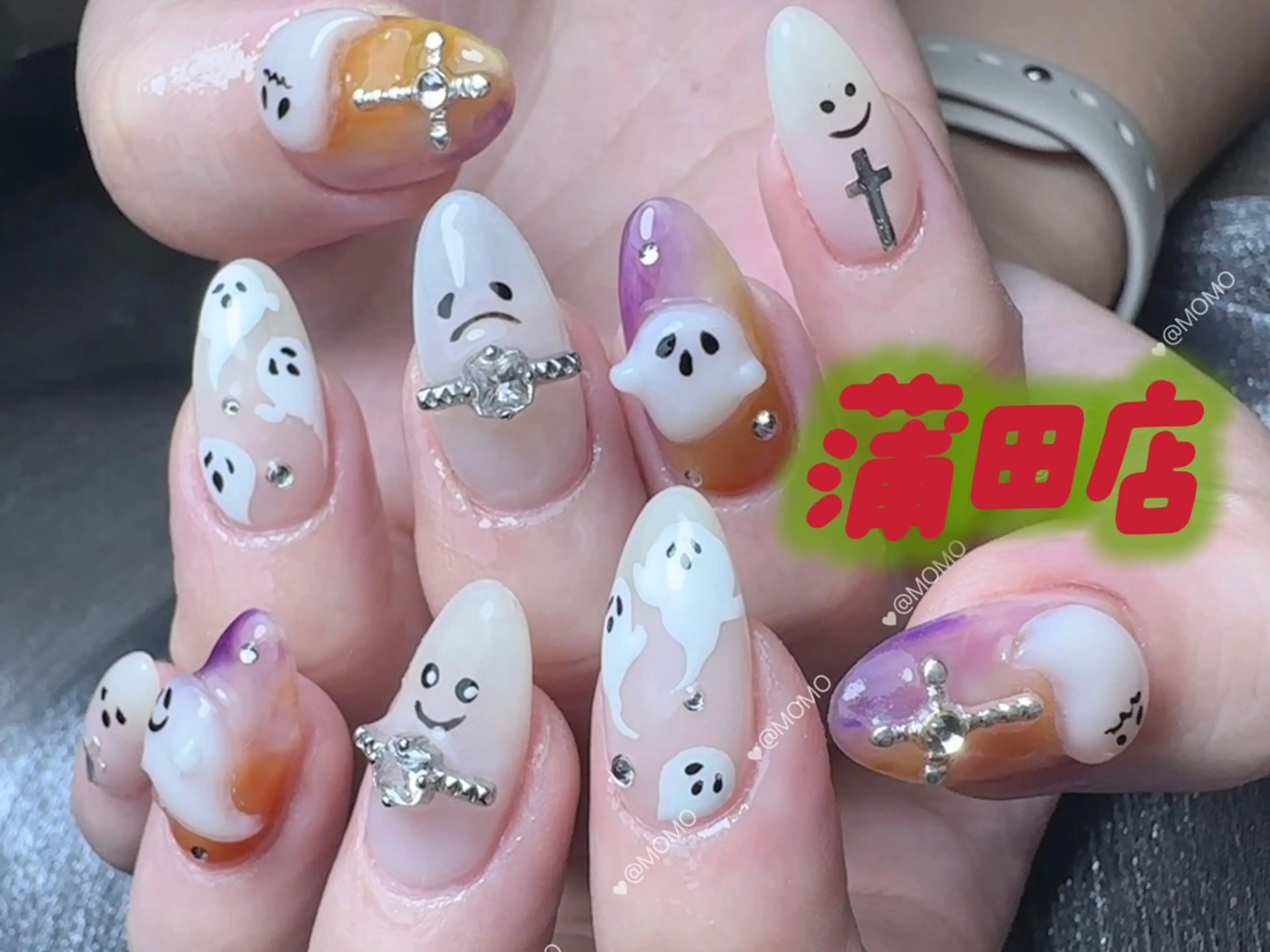 ネイル アートネイル ハロウィン ハンドネイル MOMO nailのネイルデザイン