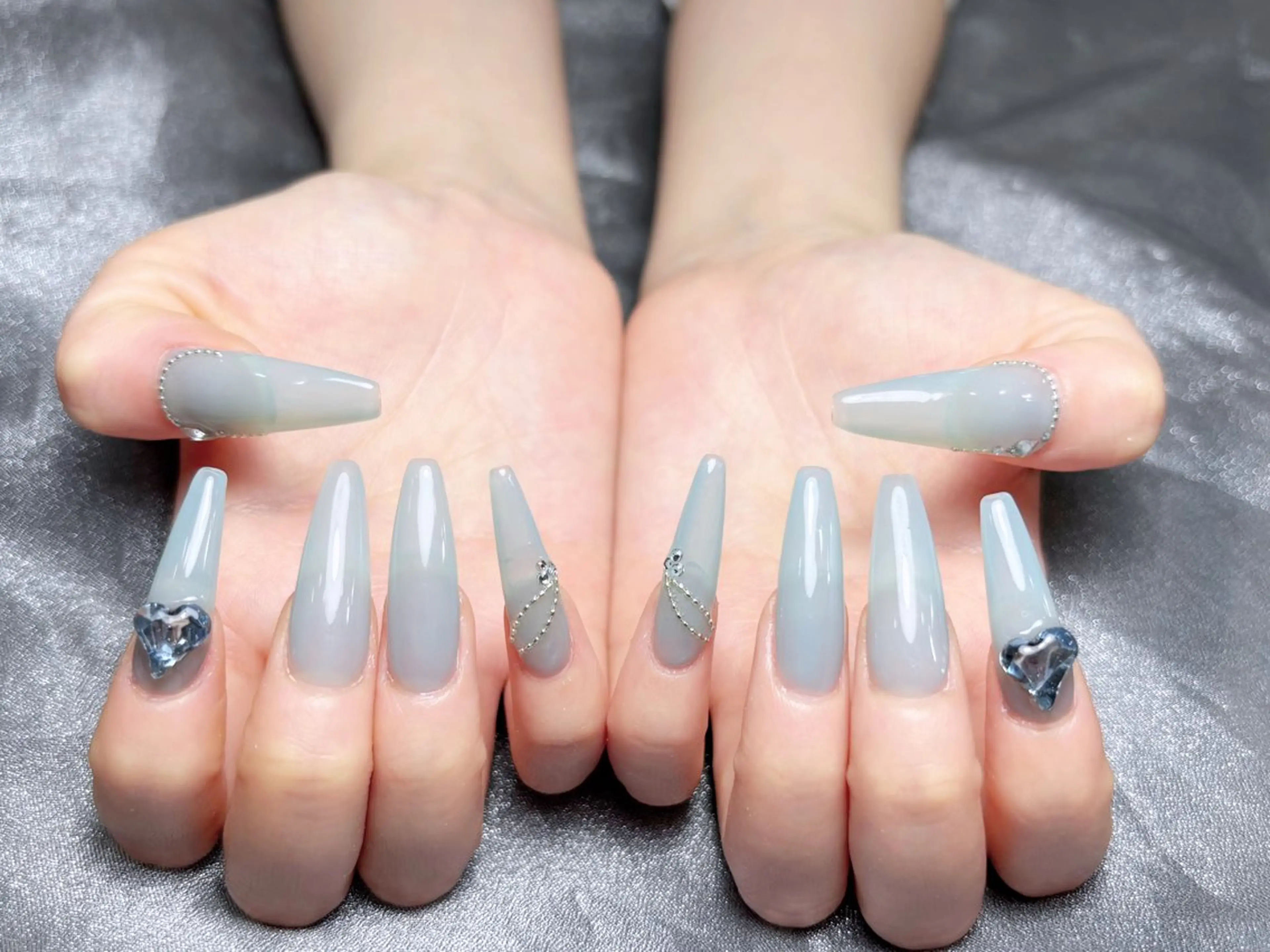 ネイル ハンドネイル H3 Nail Tsuki🦋💙のネイルデザイン