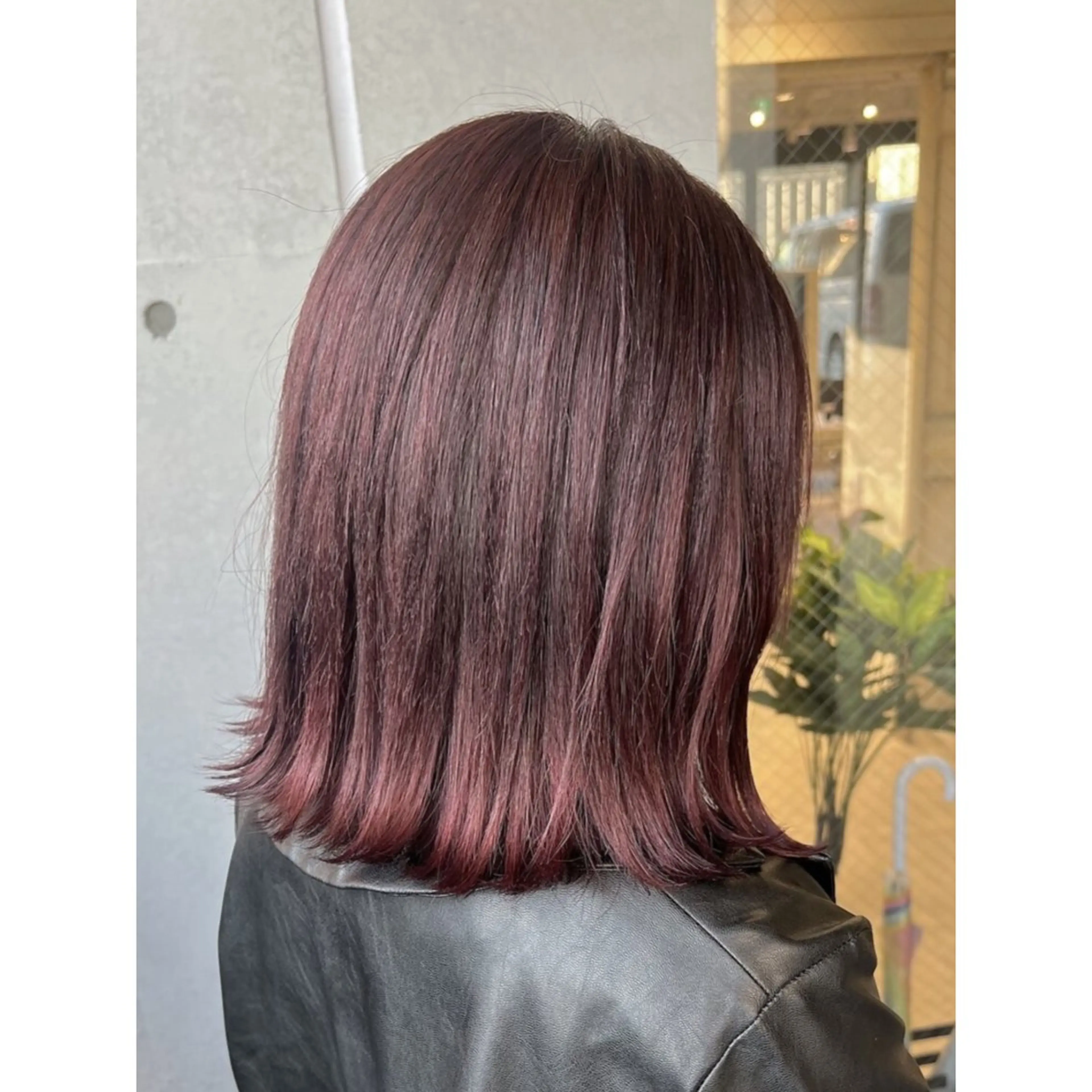 ミディアム カラー レッドカラー ボブ 💖ブリーチ/暖色 𝐘𝐮𝐢💖のヘアスタイル