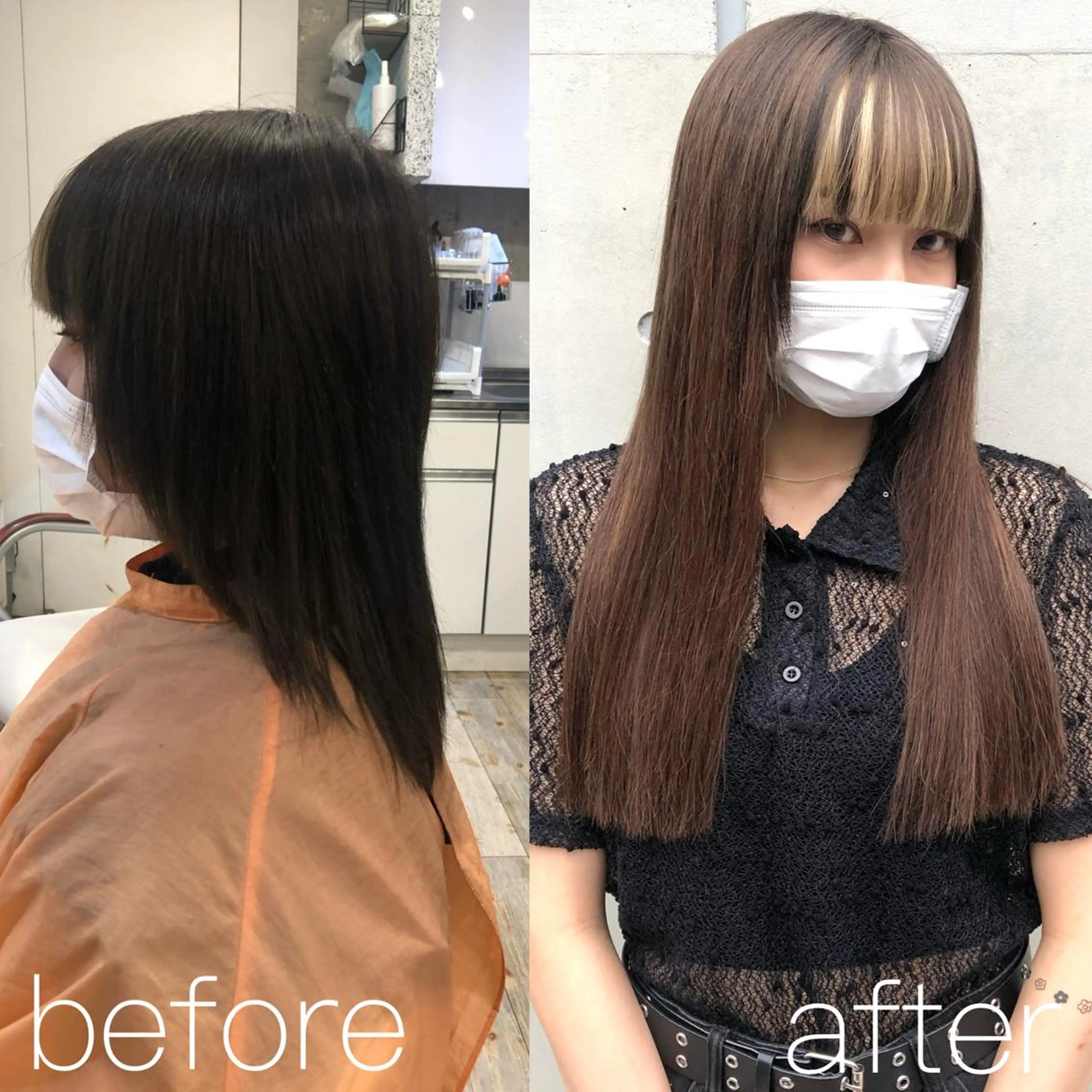 カラー＋シールエクステ60本＋トリートメント＋地毛馴染ませカット🌈[最高級人毛100%](本数追加OKの写真