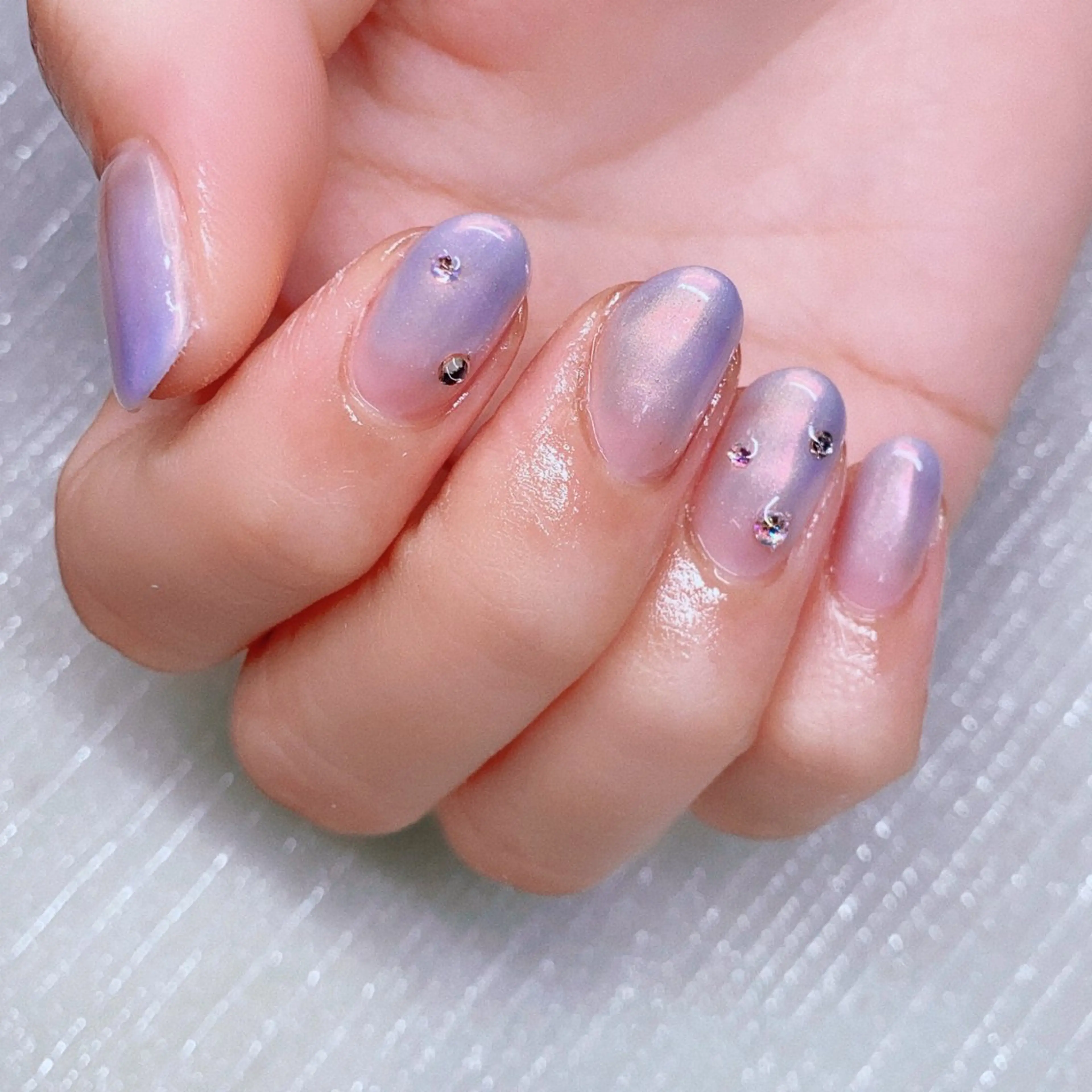 ネイル 長さ出し ストーンネイル ハンドネイル Nailist SUZU所属・Nailist suzuのネイルデザイン