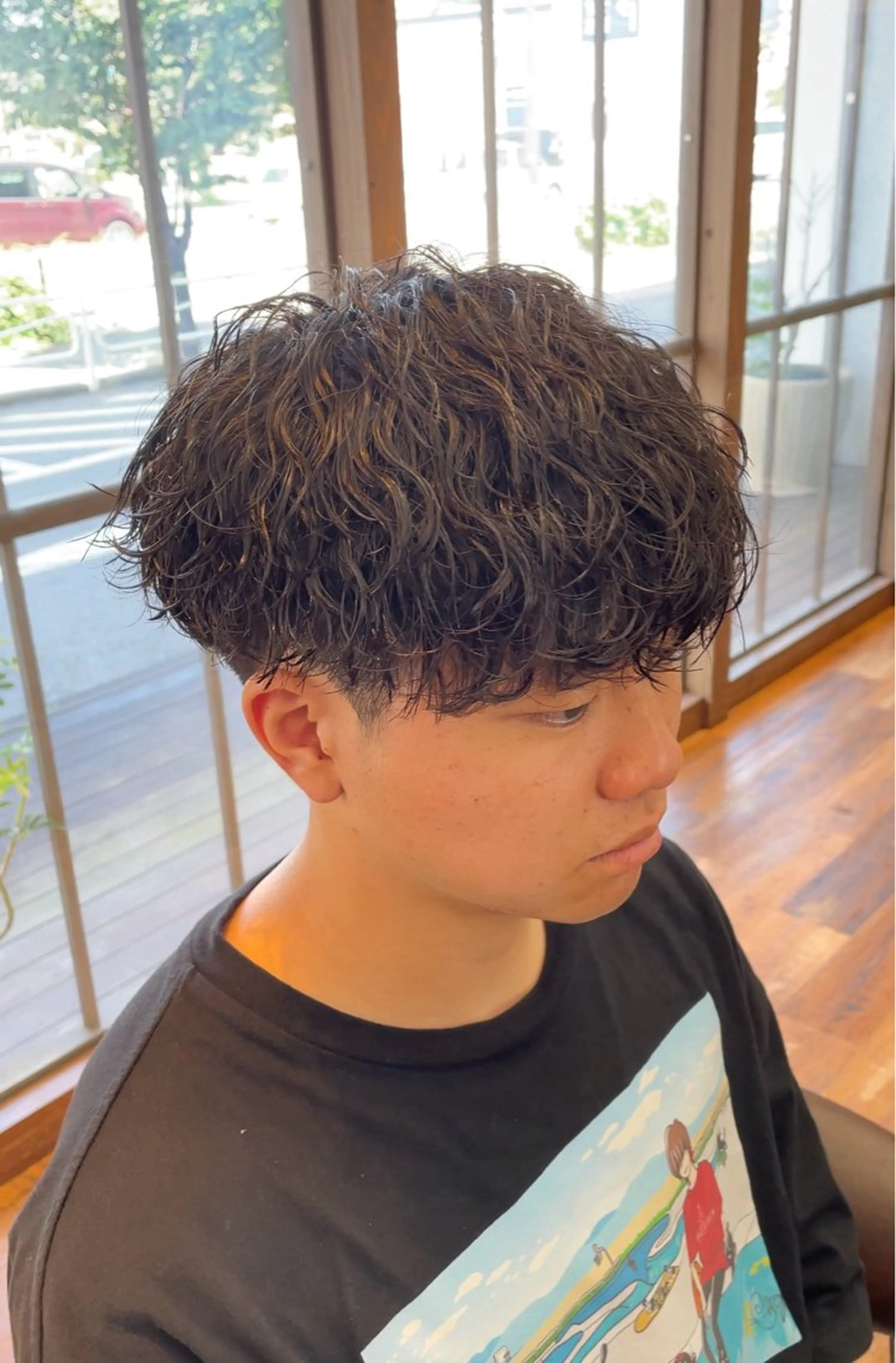 パーマ メンズ メンズパーマ 波巻きパーマ 林 侑弥のヘアスタイル