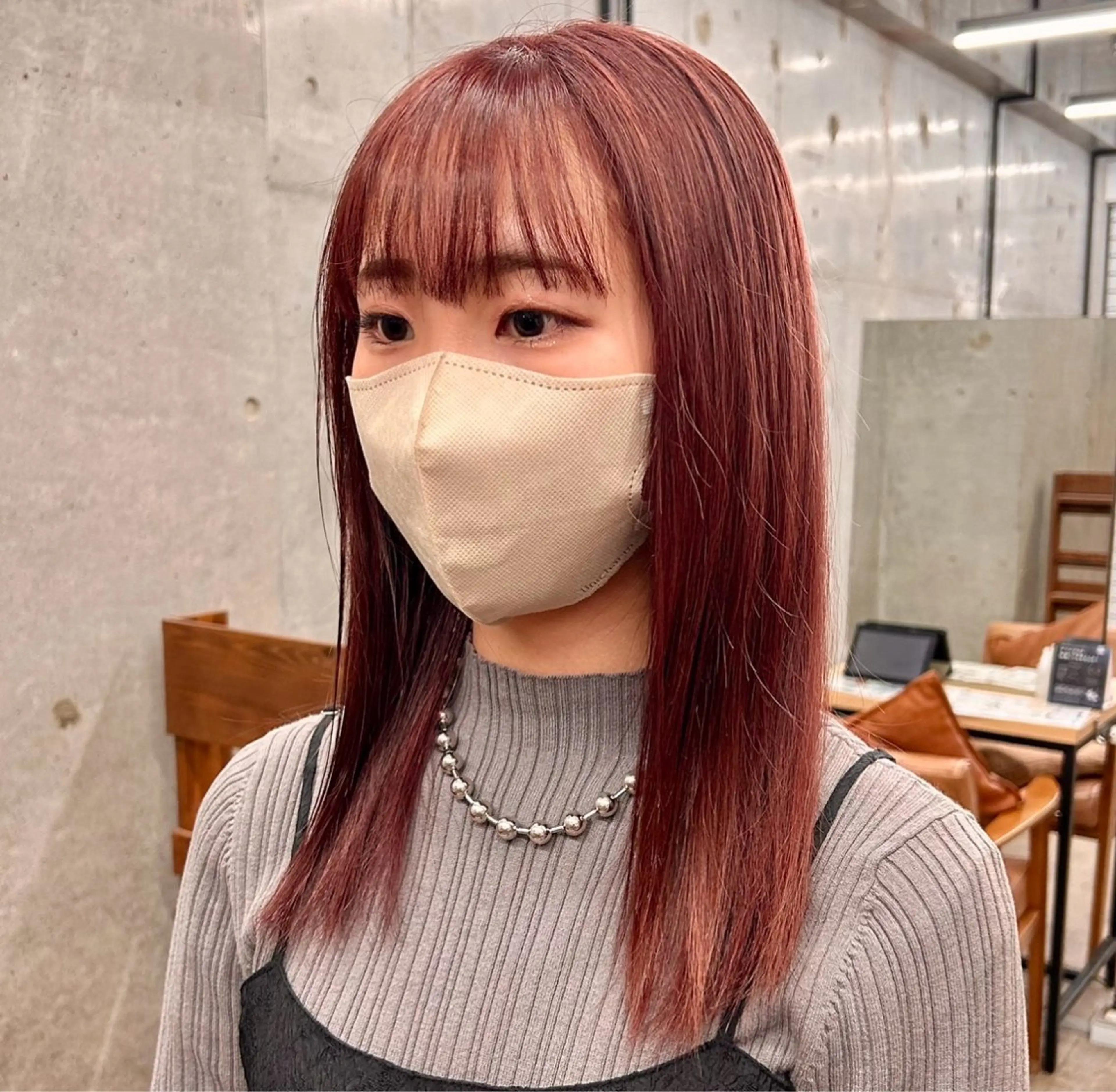 ミディアム カラー ヘアアレンジ Salowin原宿ash所属・‎透明感×艶髪 ‎🫒maki🎀のヘアスタイル